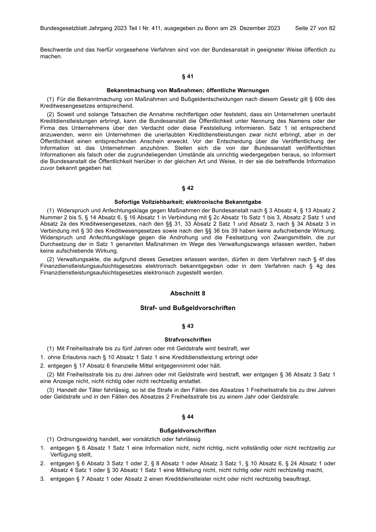 BGBl. 2023, Seite 27 — Originalseite als Abbildung