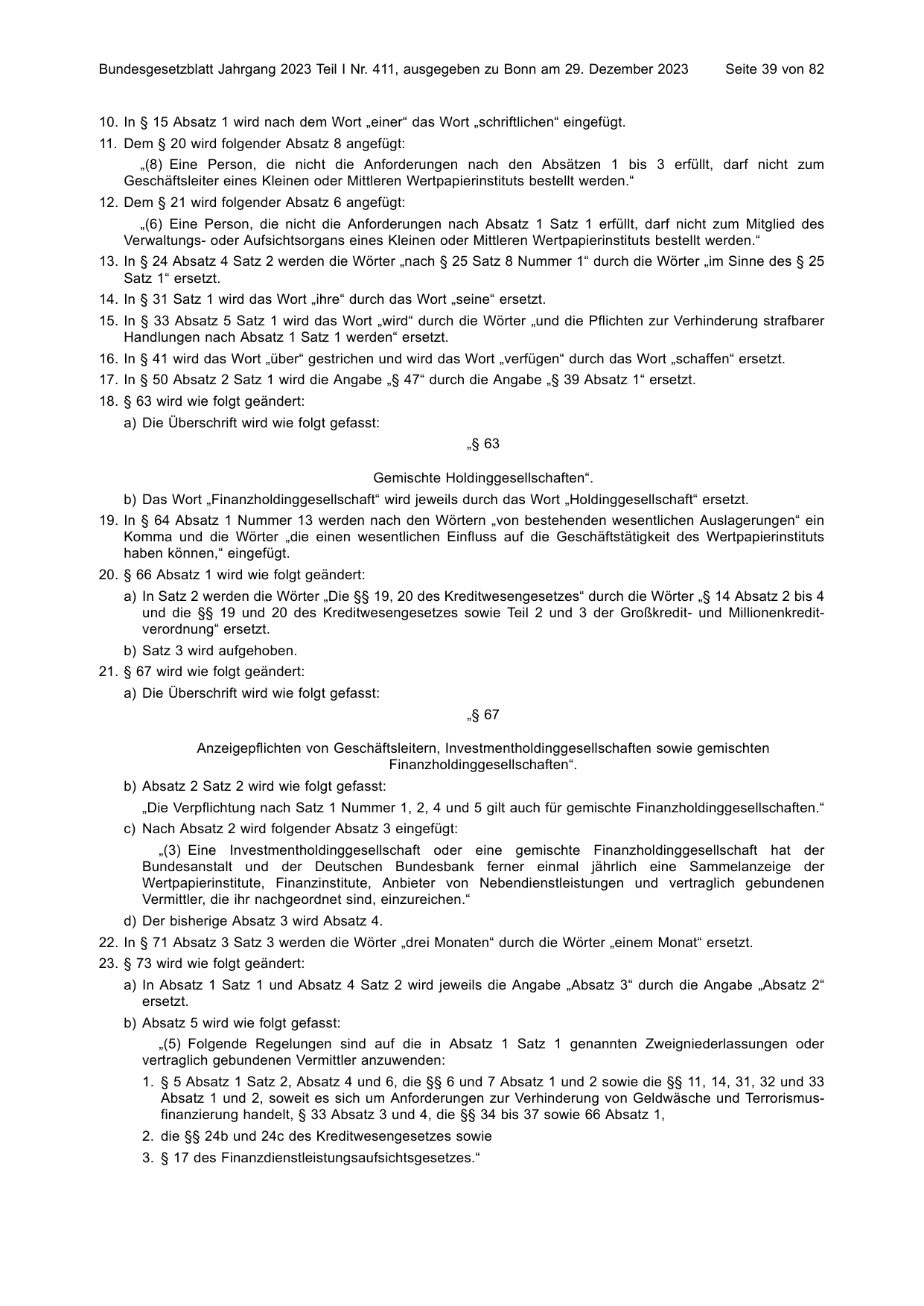 BGBl. 2023, Seite 39 — Originalseite als Abbildung