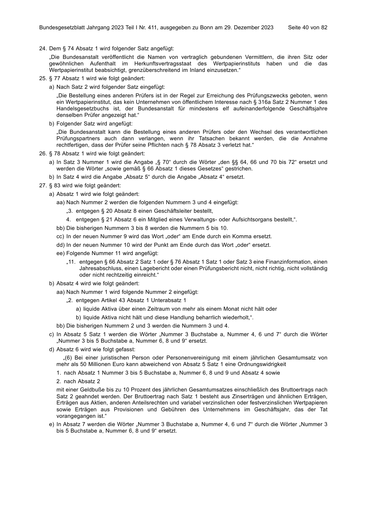 BGBl. 2023, Seite 40 — Originalseite als Abbildung