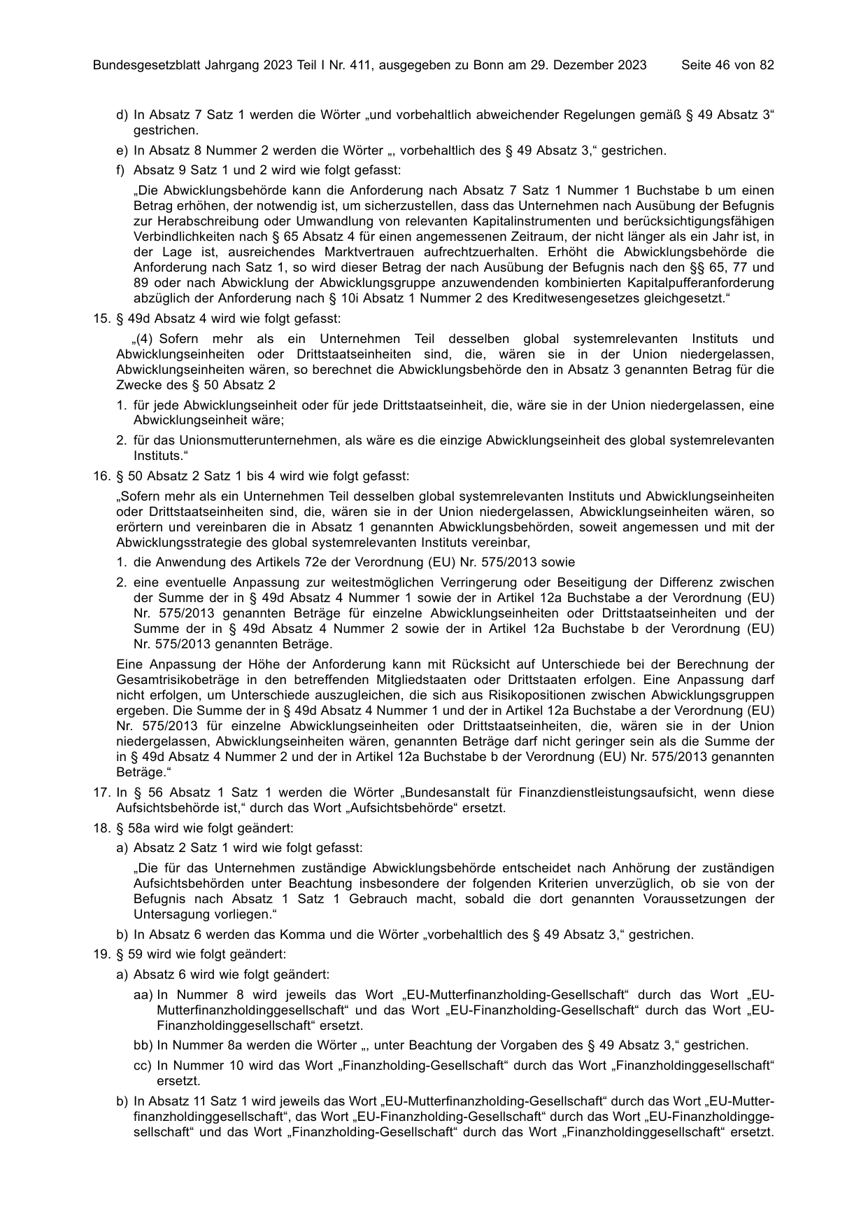 BGBl. 2023, Seite 46 — Originalseite als Abbildung