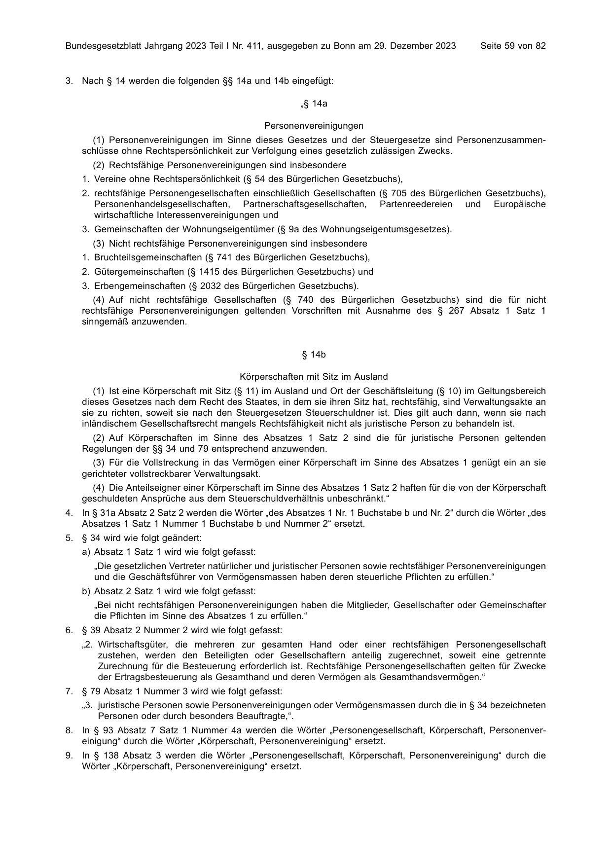 BGBl. 2023, Seite 59 — Originalseite als Abbildung