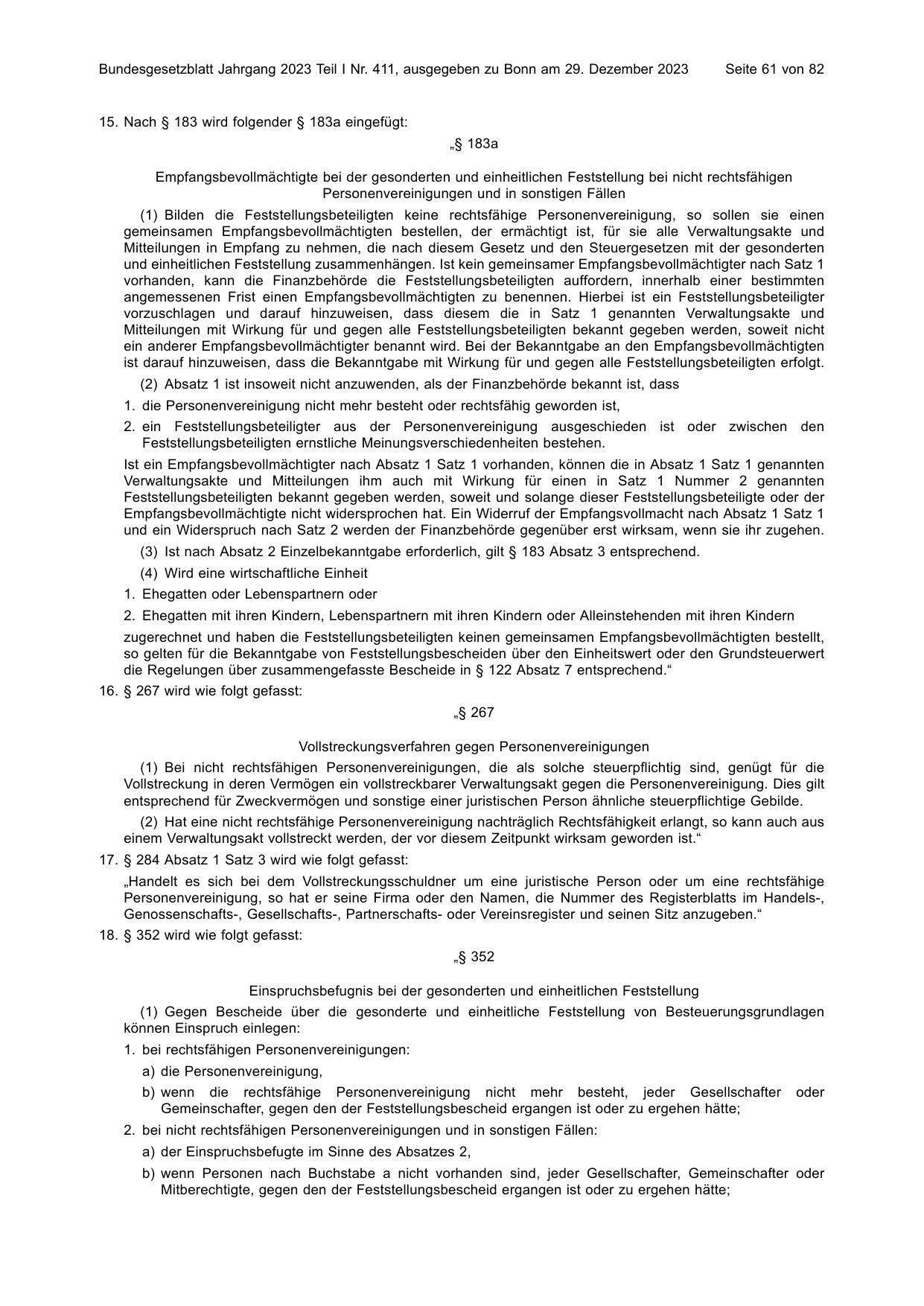 BGBl. 2023, Seite 61 — Originalseite als Abbildung