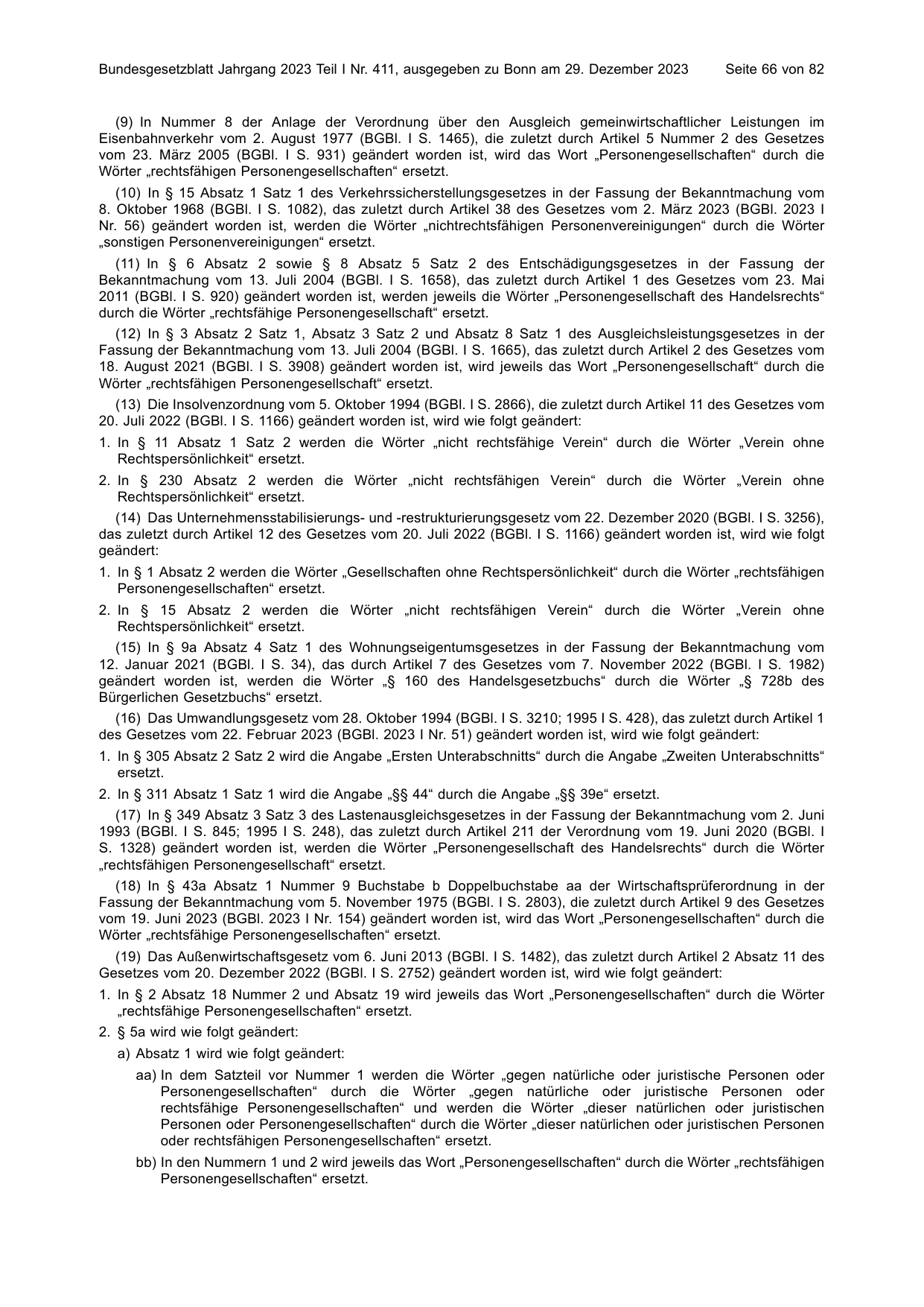 BGBl. 2023, Seite 66 — Originalseite als Abbildung
