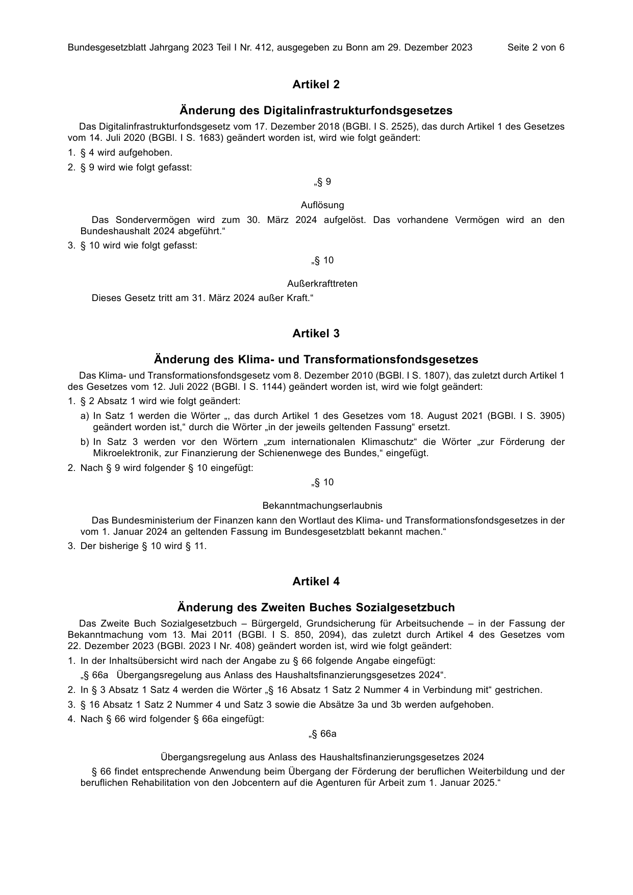 BGBl. 2023, Seite 2 — Originalseite als Abbildung