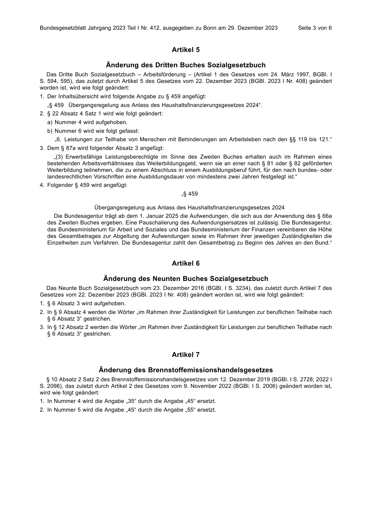 BGBl. 2023, Seite 3 — Originalseite als Abbildung