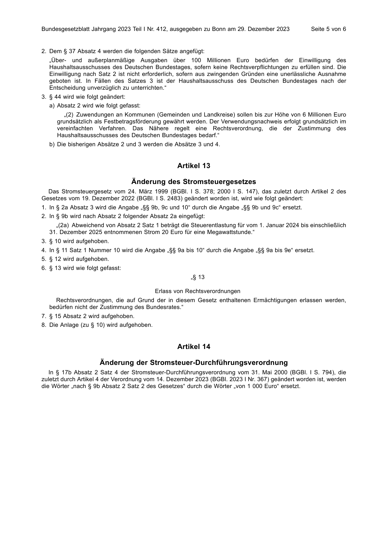 BGBl. 2023, Seite 5 — Originalseite als Abbildung
