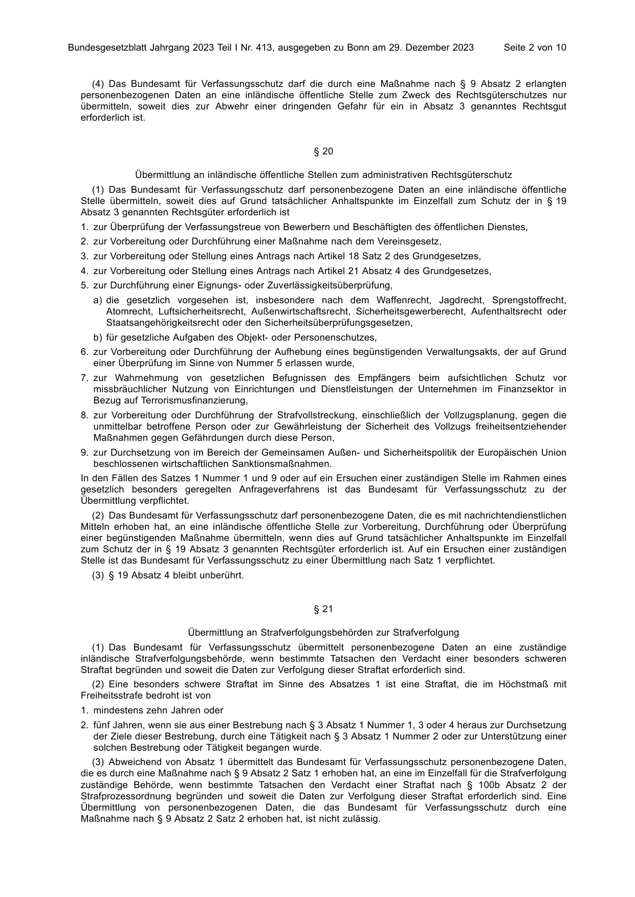 BGBl. 2023, Seite 2 — Originalseite als Abbildung