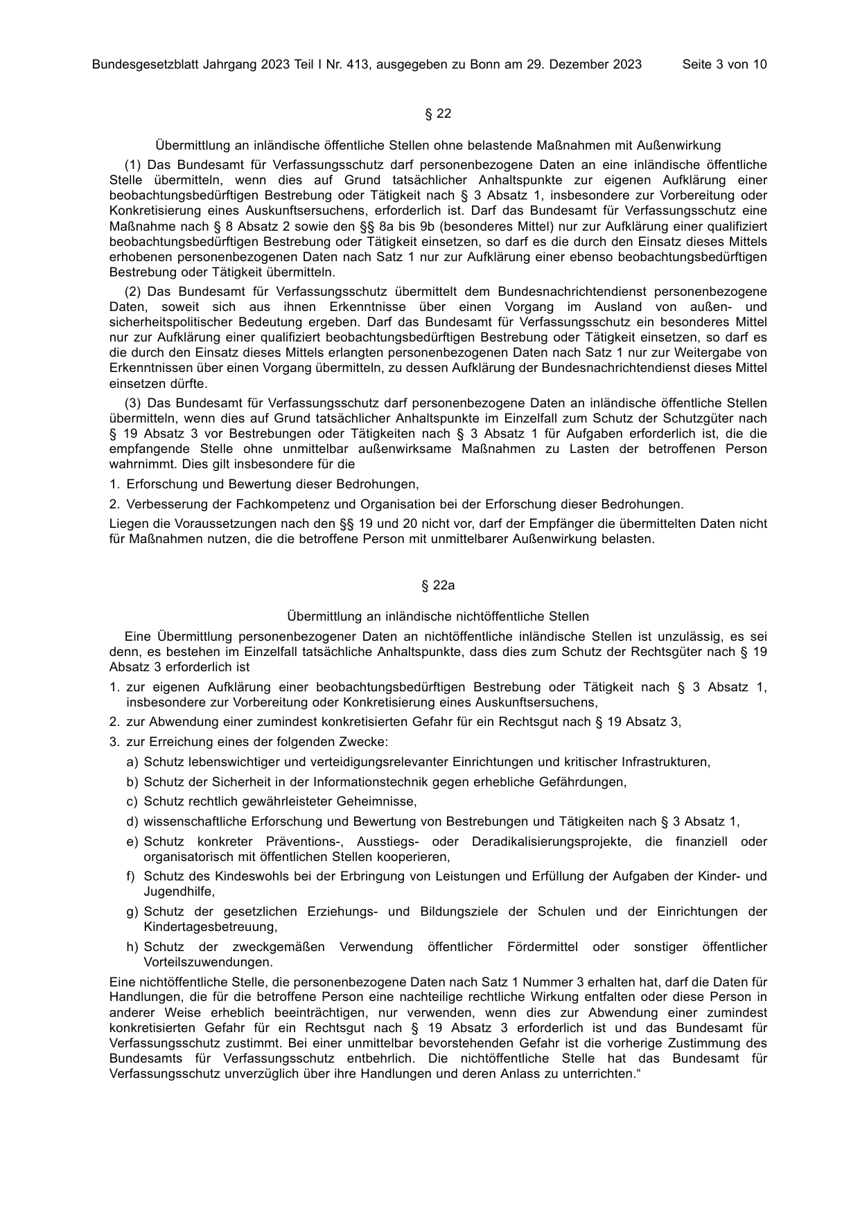 BGBl. 2023, Seite 3 — Originalseite als Abbildung
