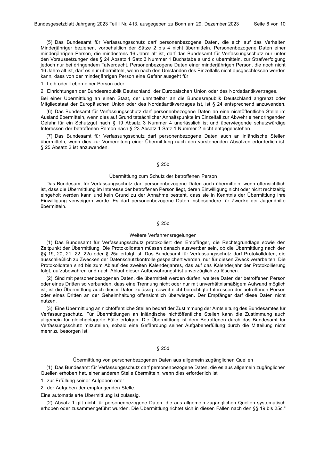 BGBl. 2023, Seite 6 — Originalseite als Abbildung