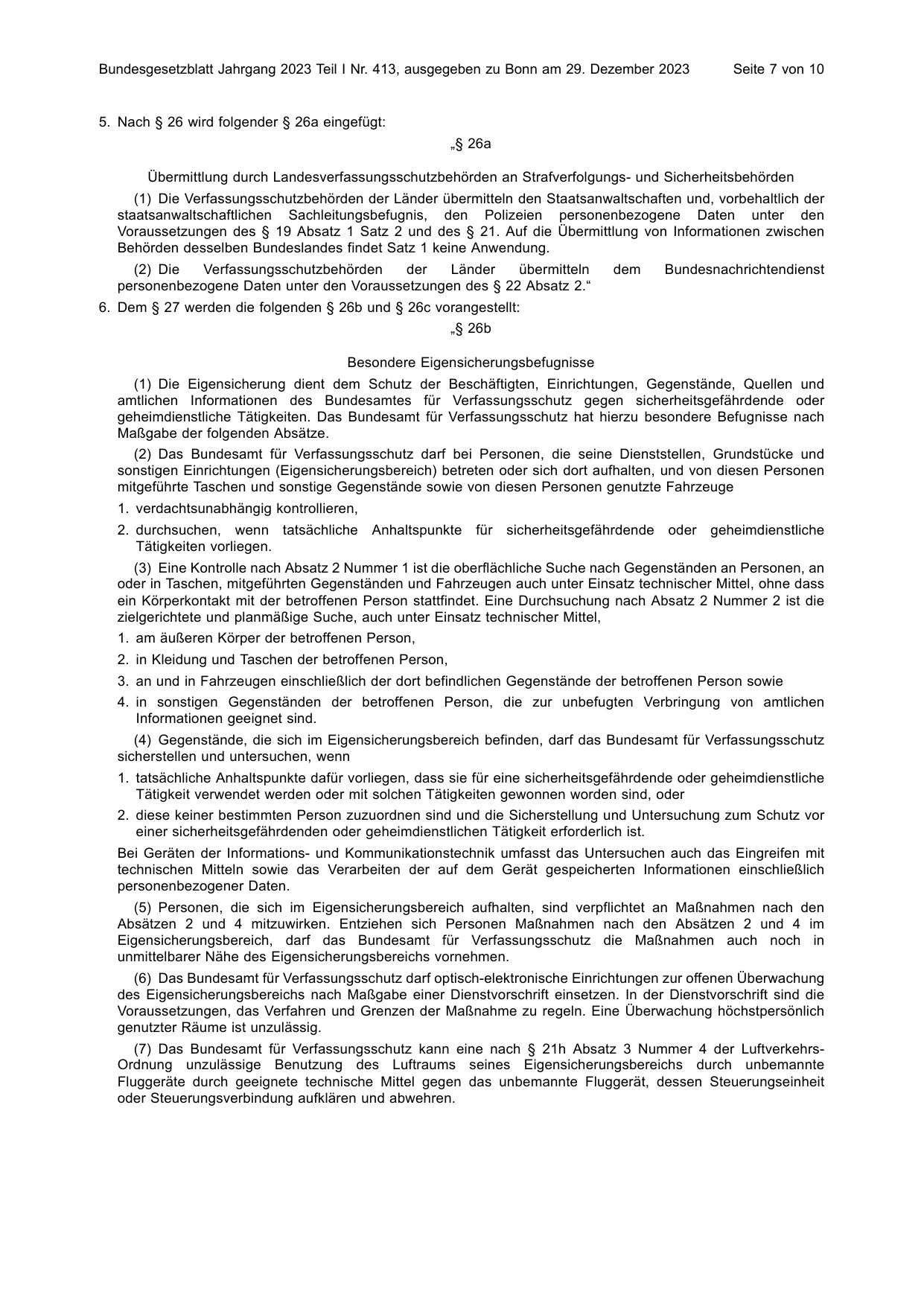 BGBl. 2023, Seite 7 — Originalseite als Abbildung