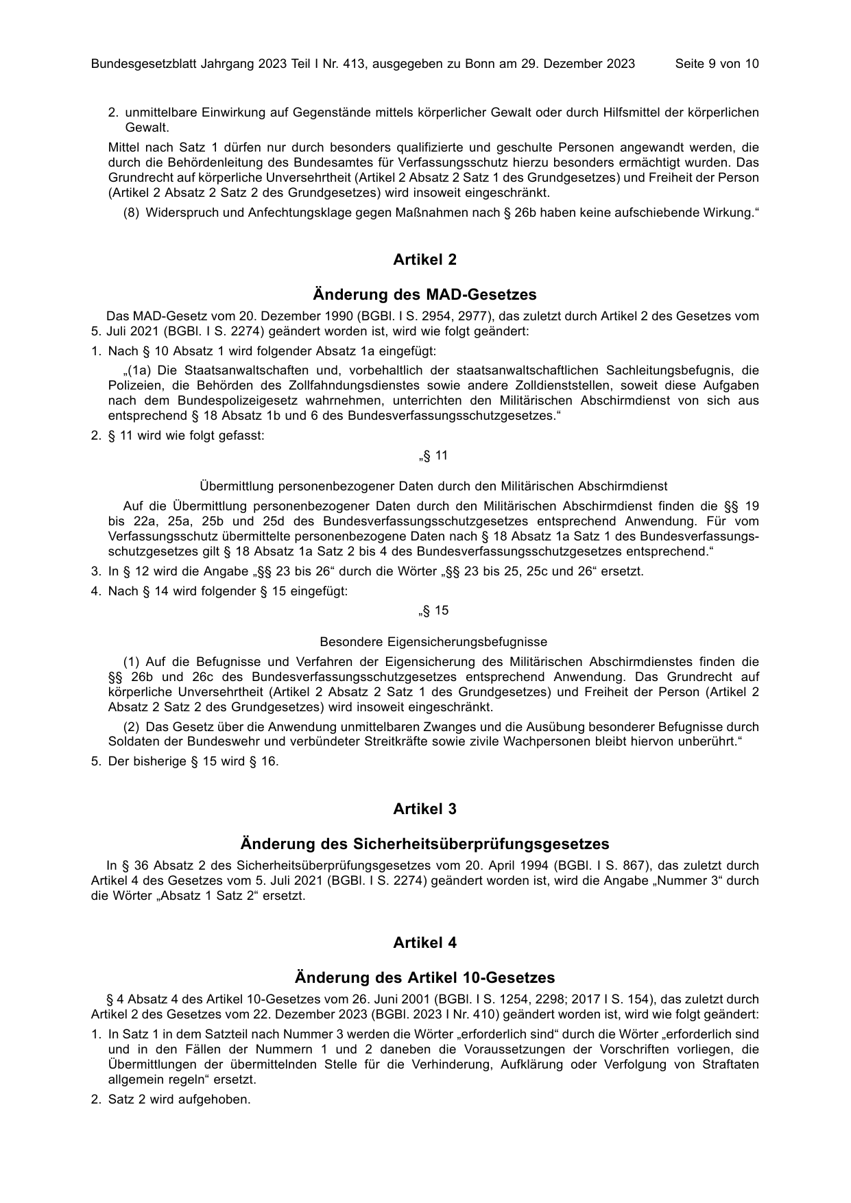 BGBl. 2023, Seite 9 — Originalseite als Abbildung