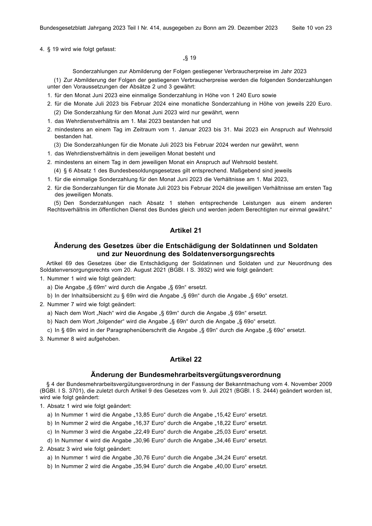 BGBl. 2023, Seite 10 — Originalseite als Abbildung