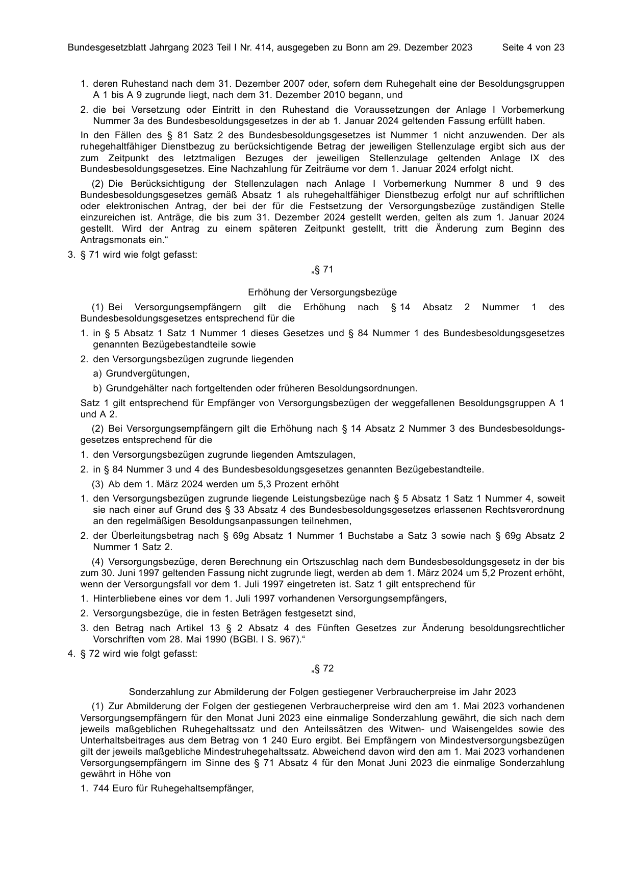 BGBl. 2023, Seite 4 — Originalseite als Abbildung