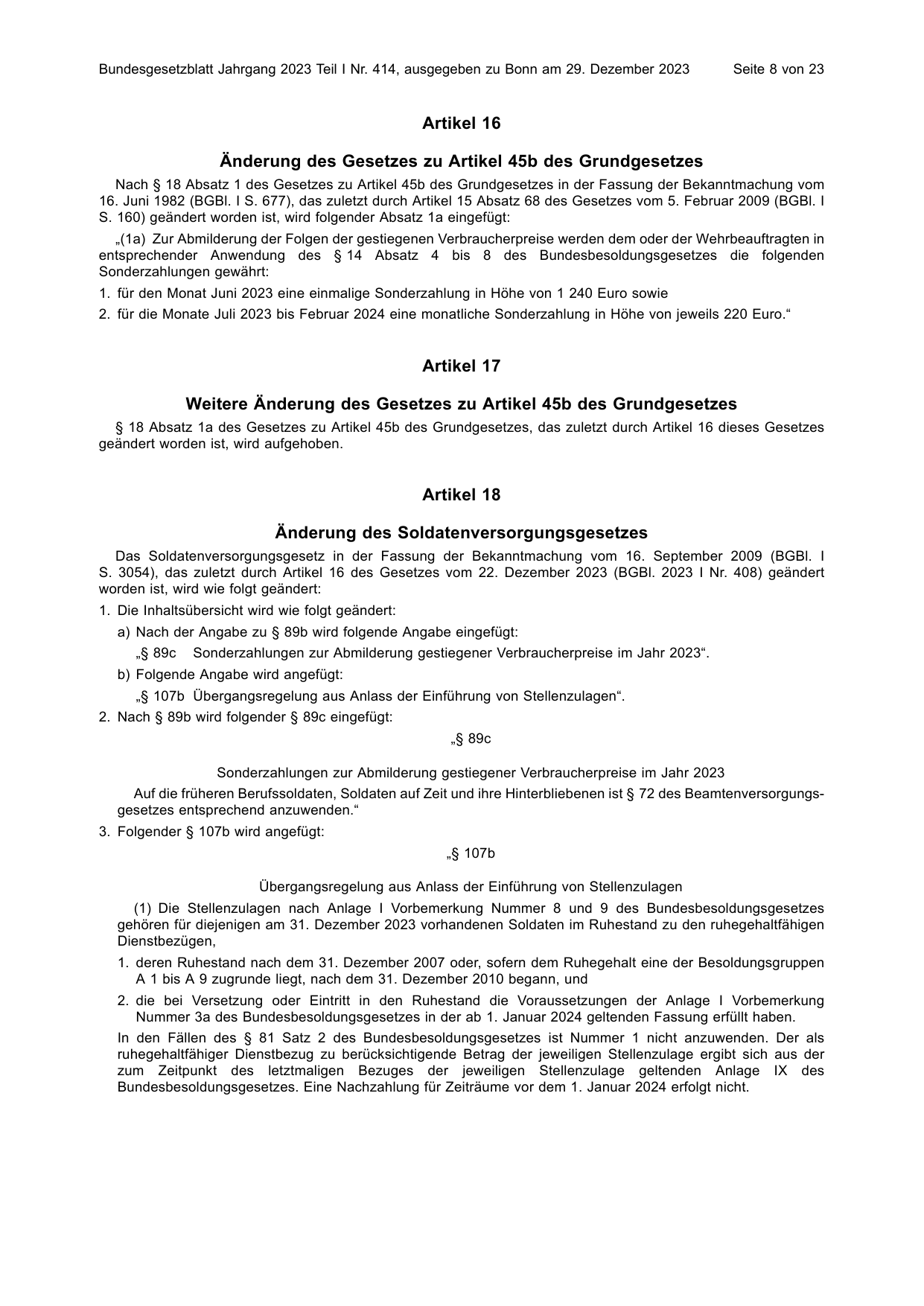 BGBl. 2023, Seite 8 — Originalseite als Abbildung