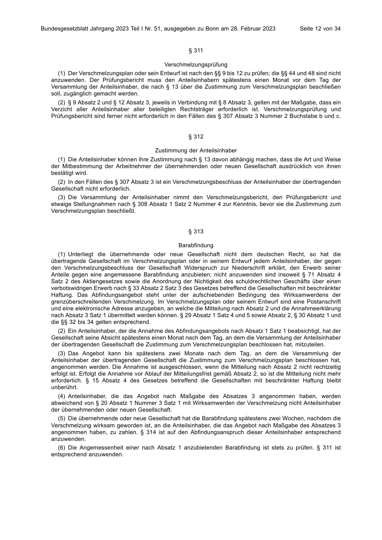 BGBl. 2023, Seite 12 — Originalseite als Abbildung