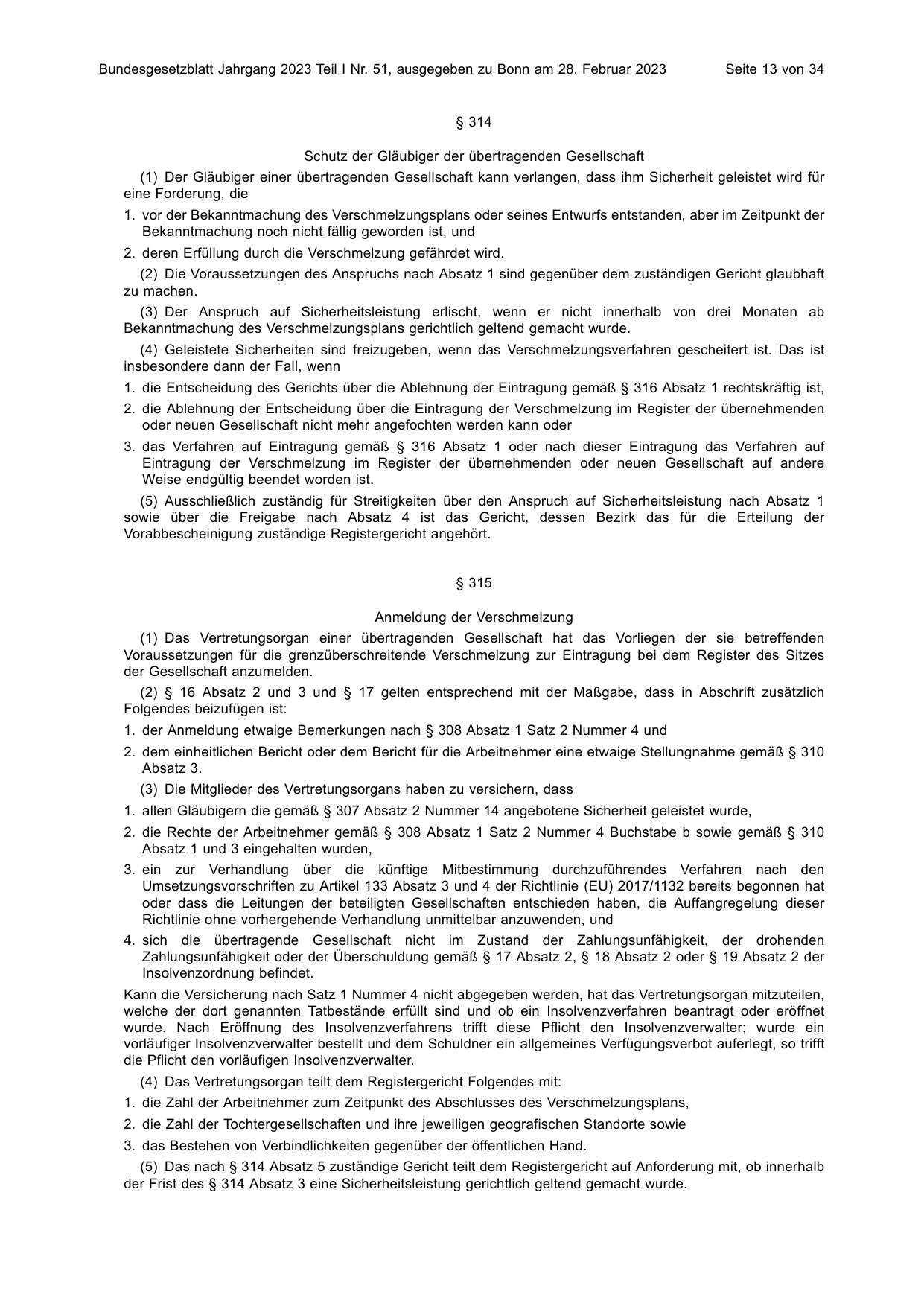 BGBl. 2023, Seite 13 — Originalseite als Abbildung