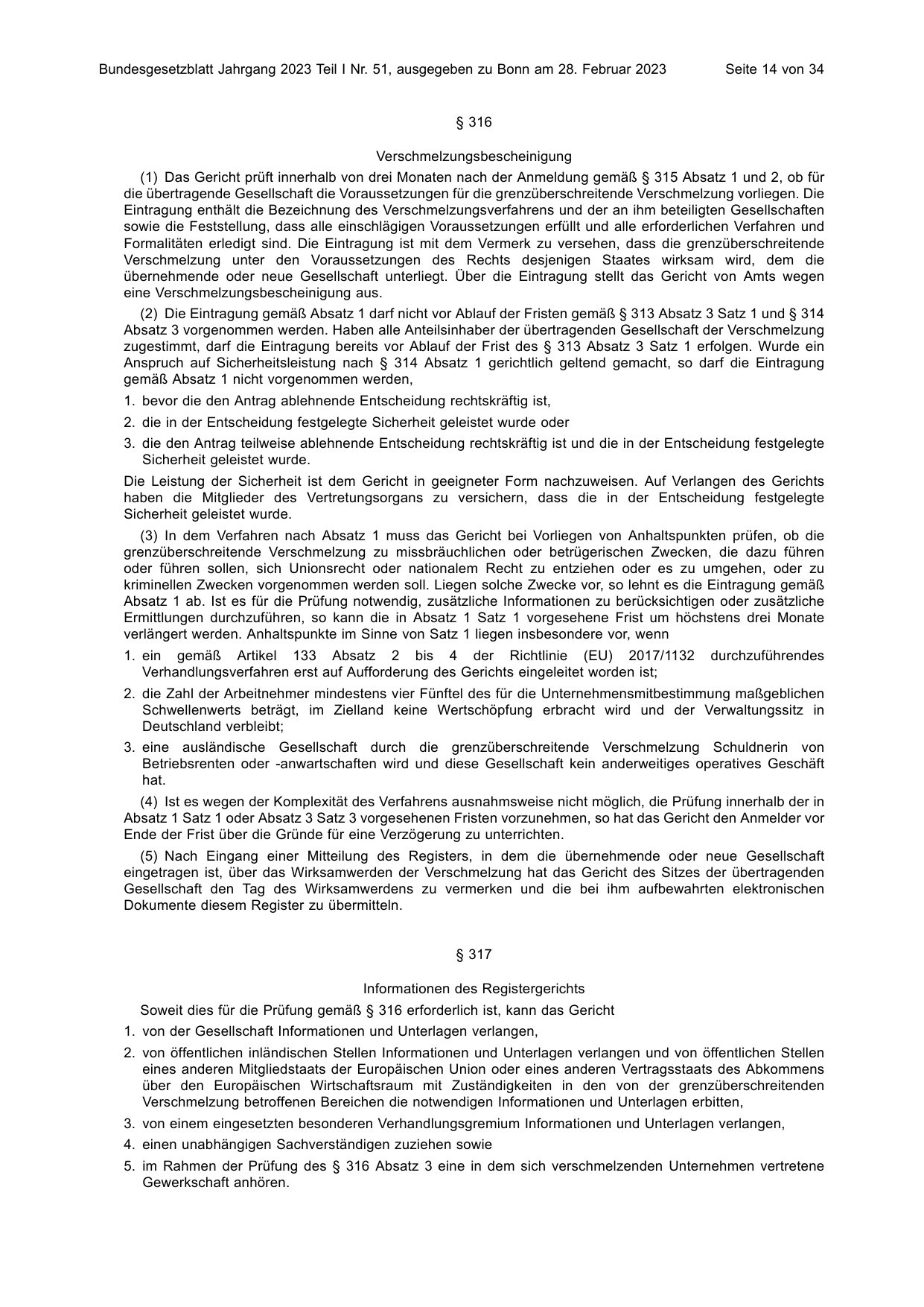 BGBl. 2023, Seite 14 — Originalseite als Abbildung