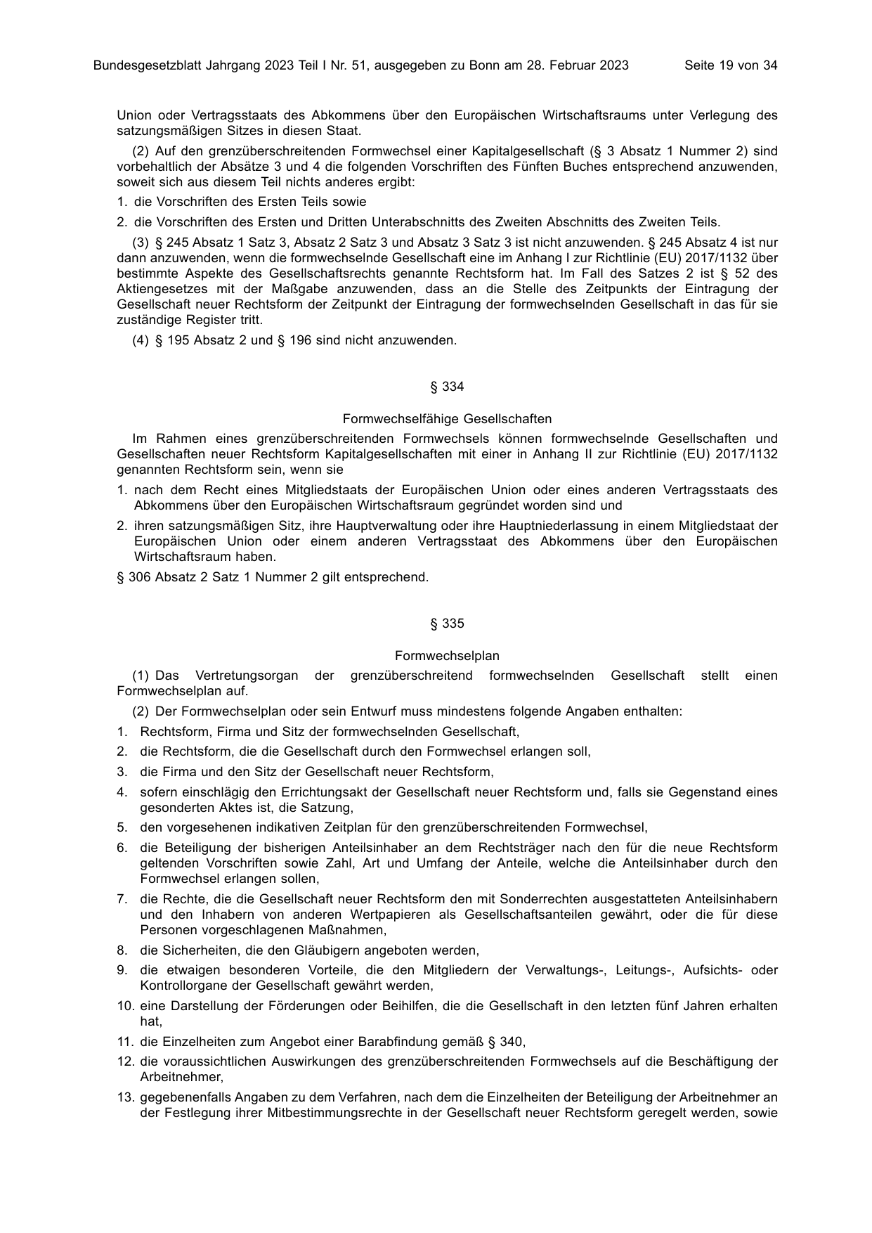 BGBl. 2023, Seite 19 — Originalseite als Abbildung