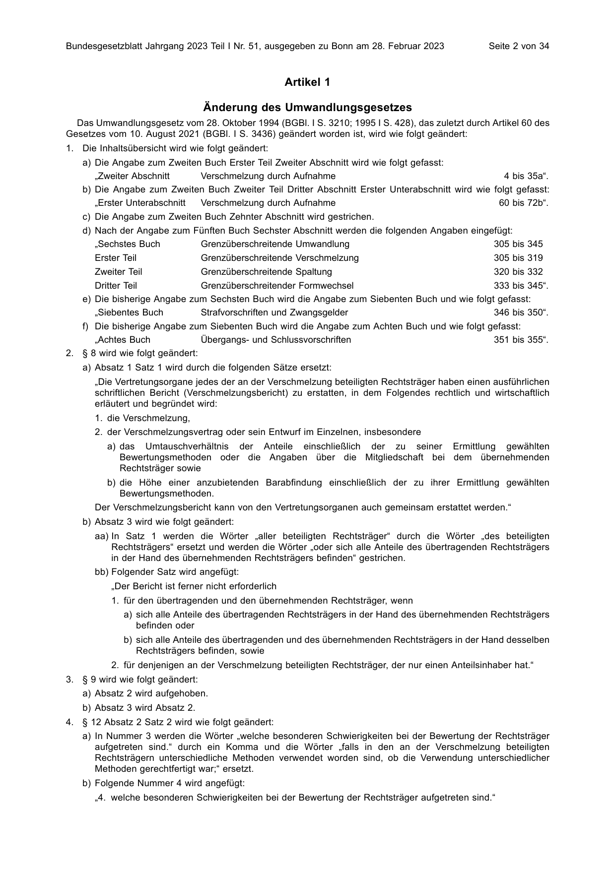BGBl. 2023, Seite 2 — Originalseite als Abbildung
