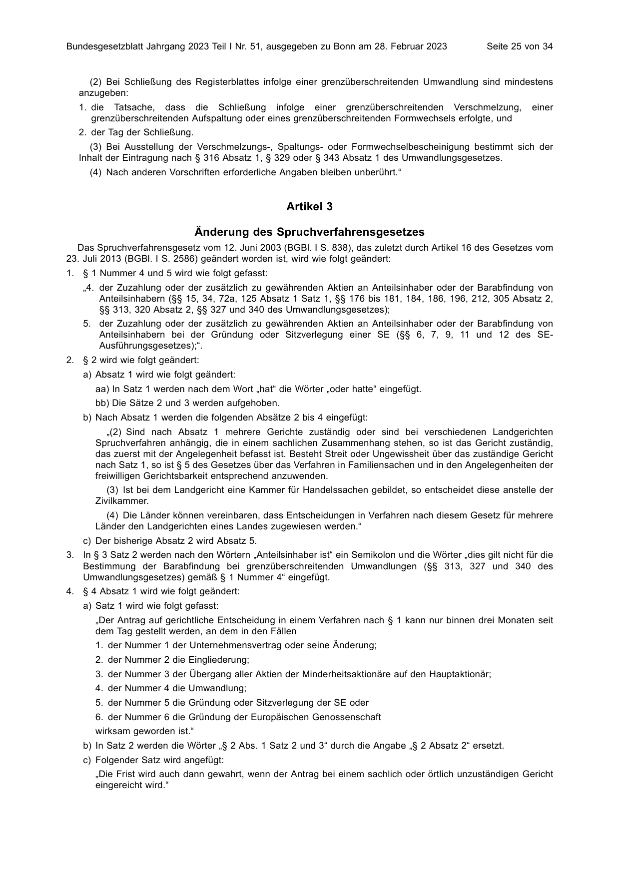 BGBl. 2023, Seite 25 — Originalseite als Abbildung