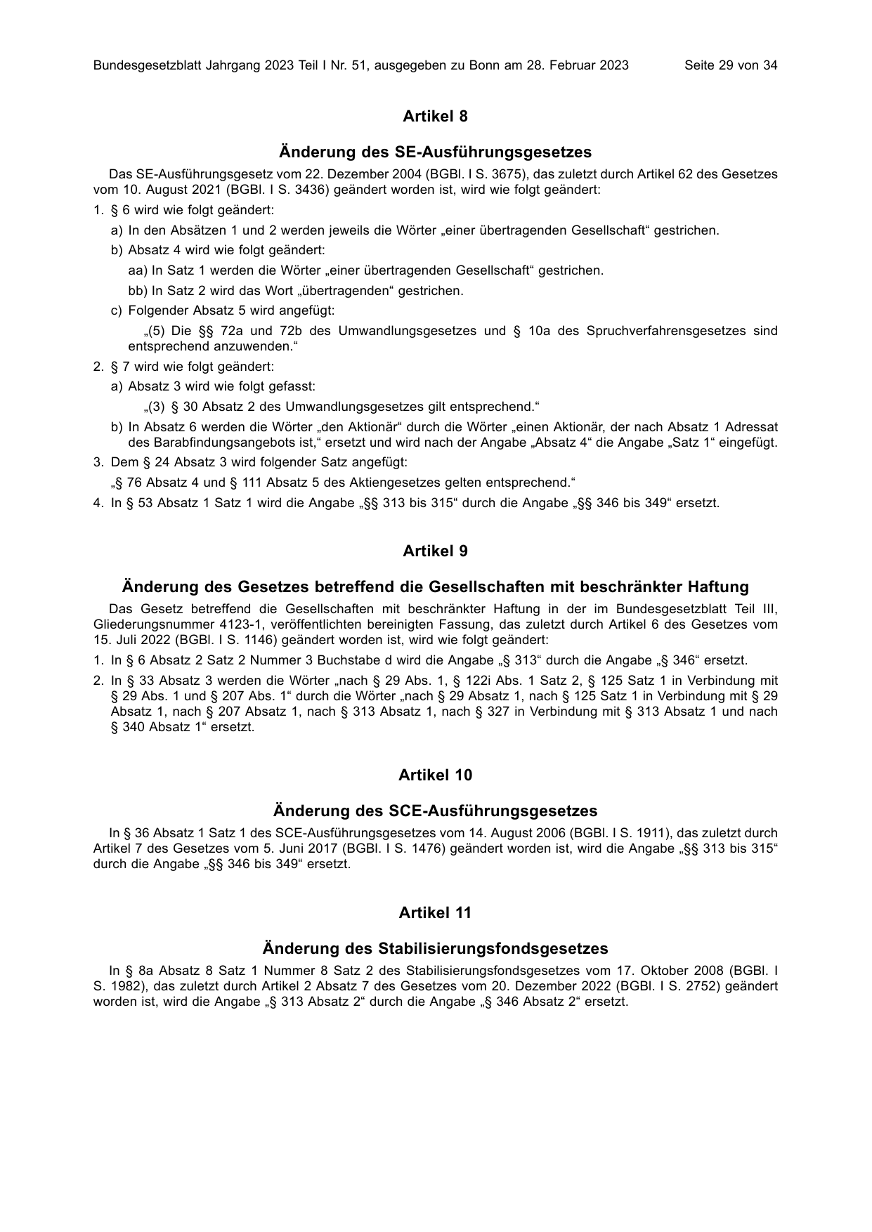 BGBl. 2023, Seite 29 — Originalseite als Abbildung