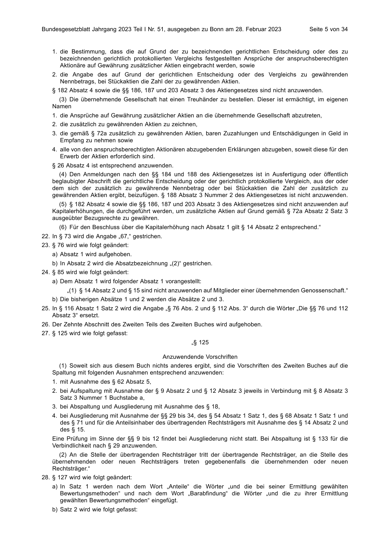BGBl. 2023, Seite 5 — Originalseite als Abbildung