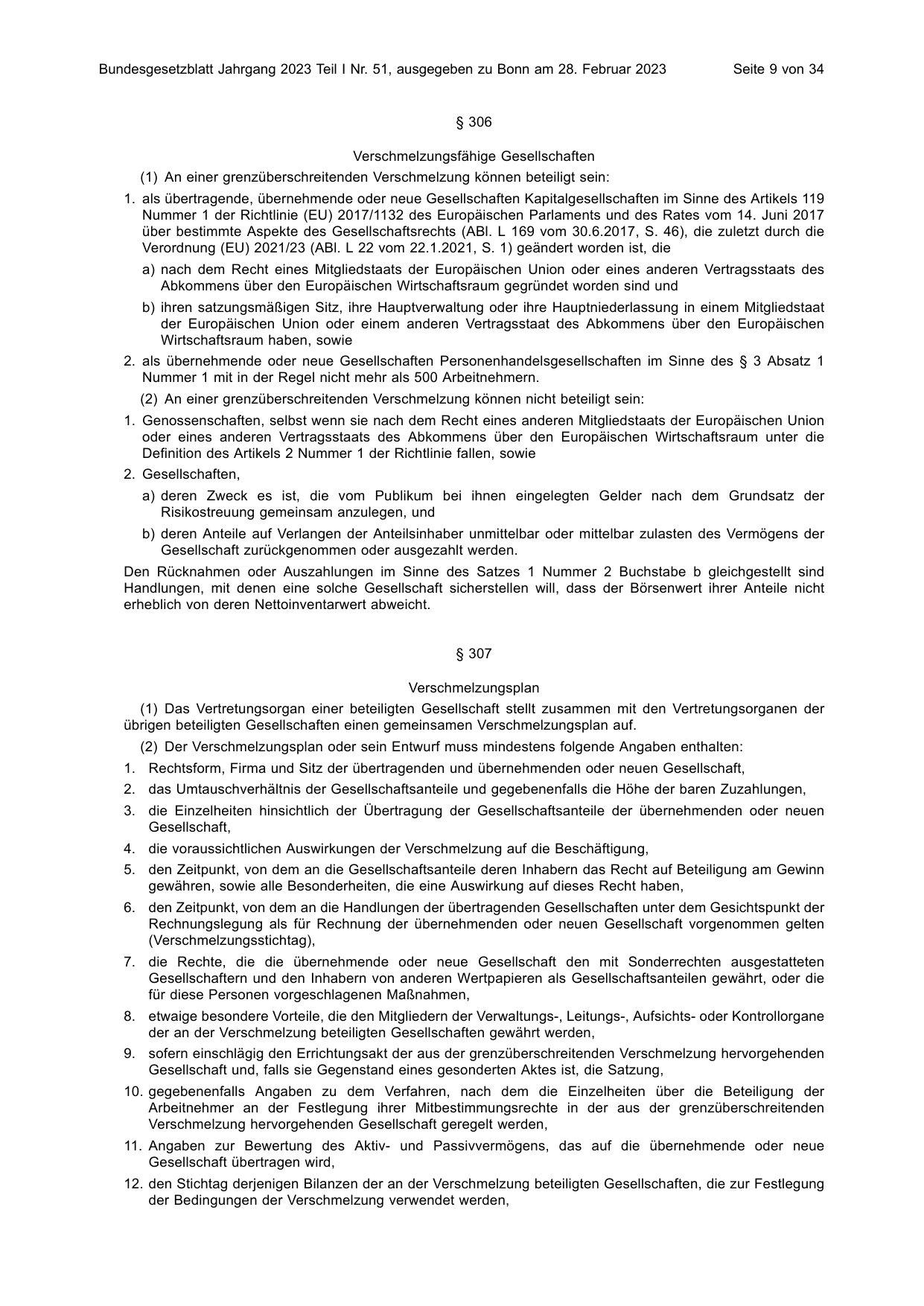 BGBl. 2023, Seite 9 — Originalseite als Abbildung