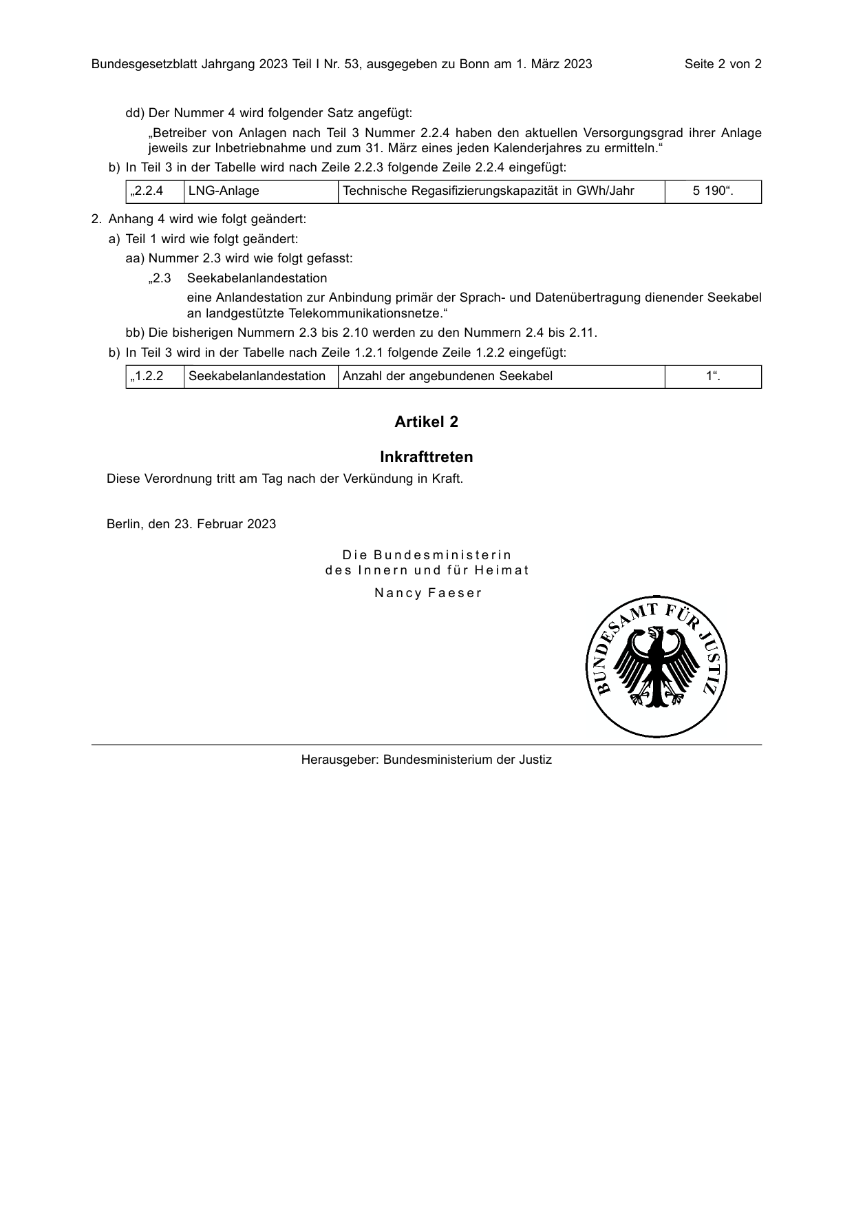 BGBl. 2023, Seite 2 — Originalseite als Abbildung