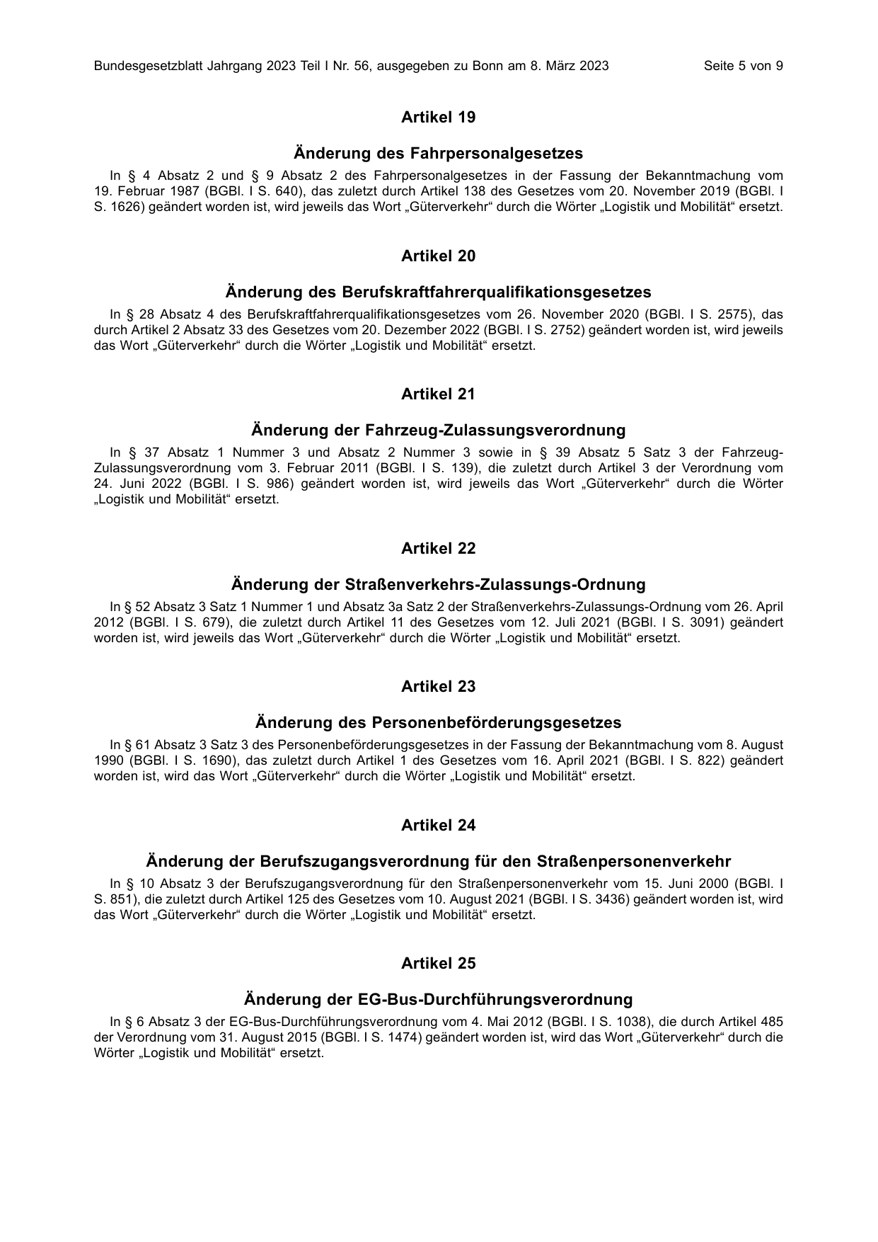 BGBl. 2023, Seite 5 — Originalseite als Abbildung