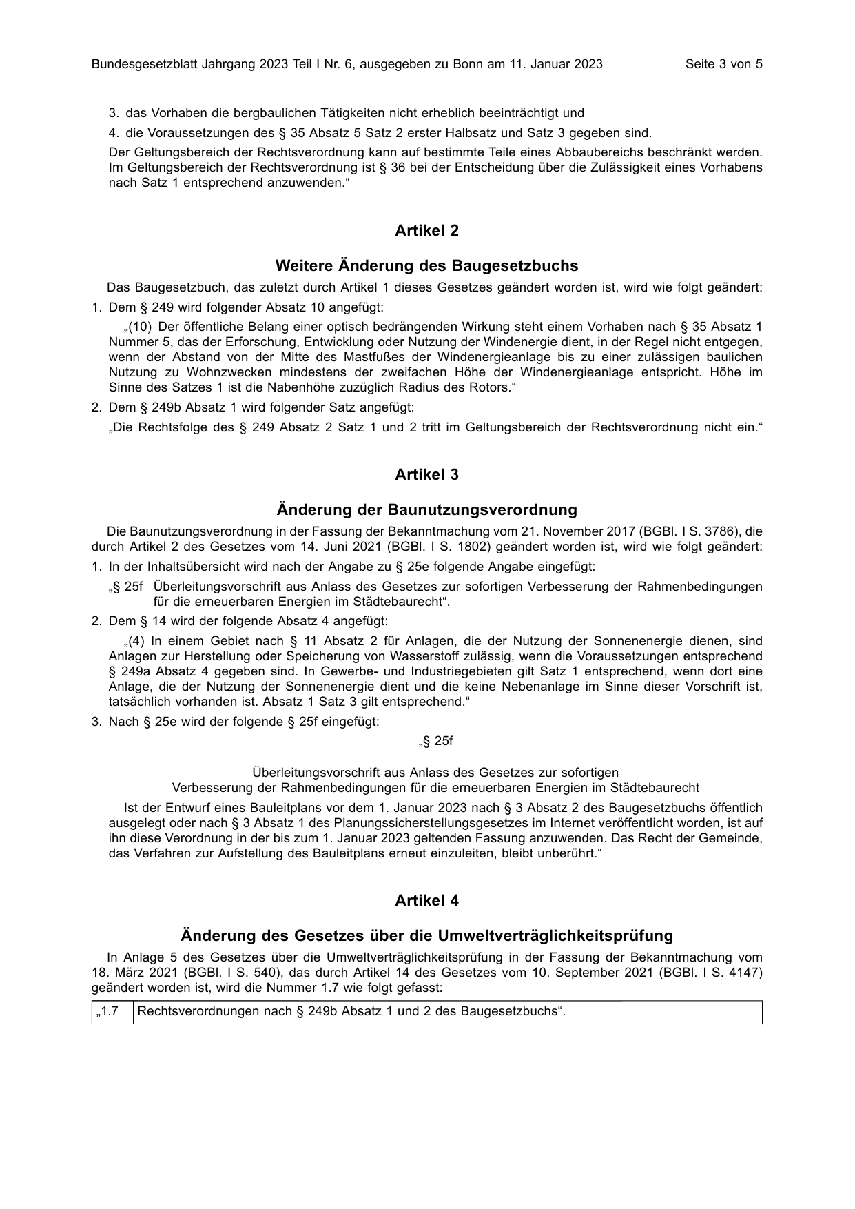 BGBl. 2023, Seite 3 — Originalseite als Abbildung