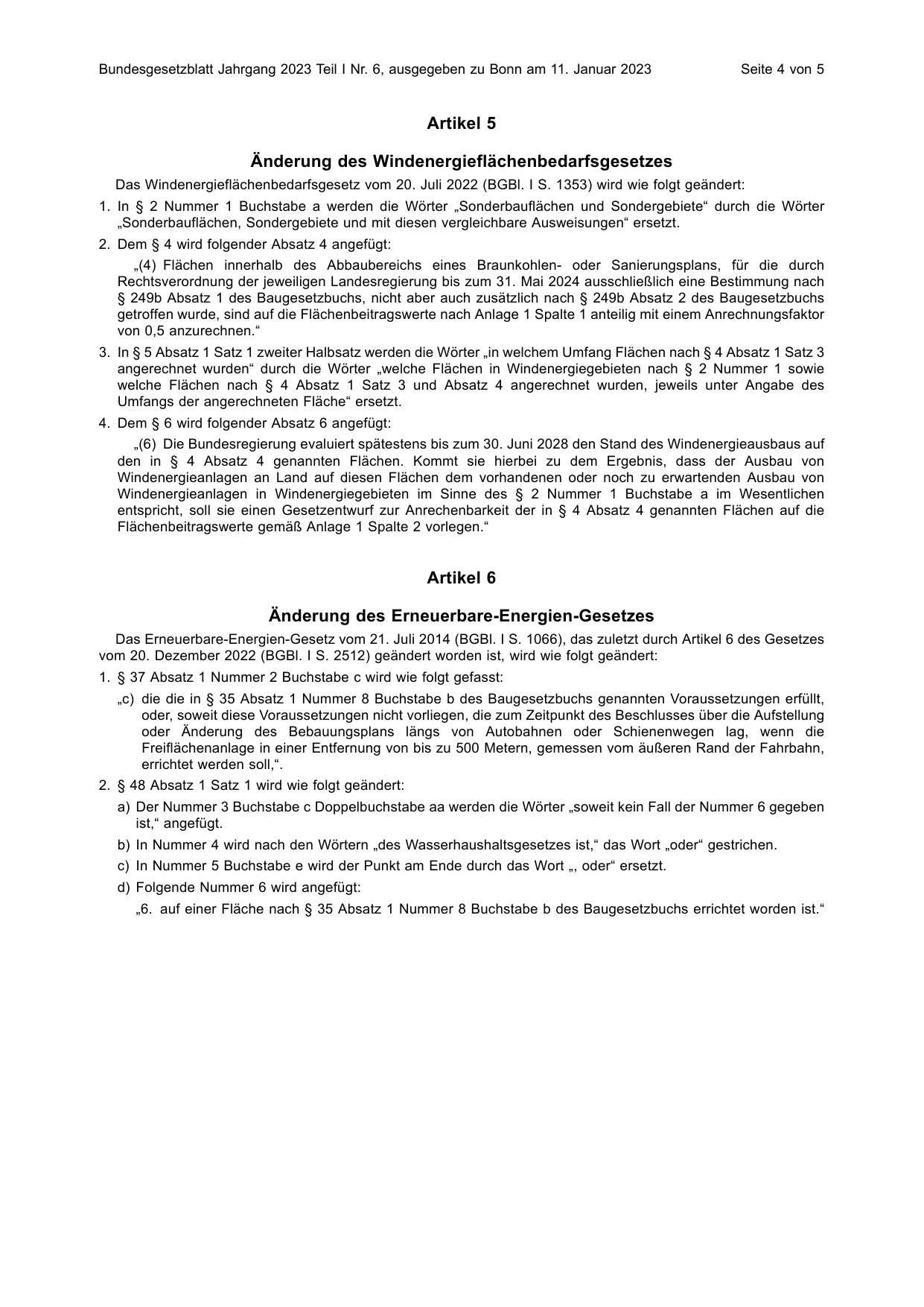BGBl. 2023, Seite 4 — Originalseite als Abbildung