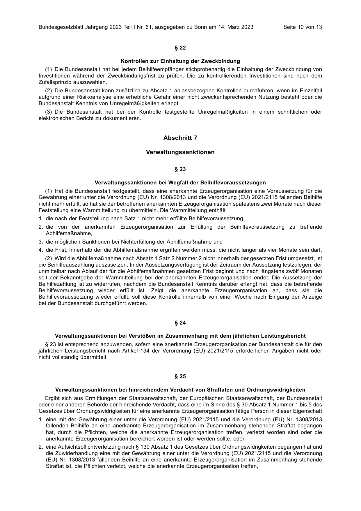 BGBl. 2023, Seite 10 — Originalseite als Abbildung