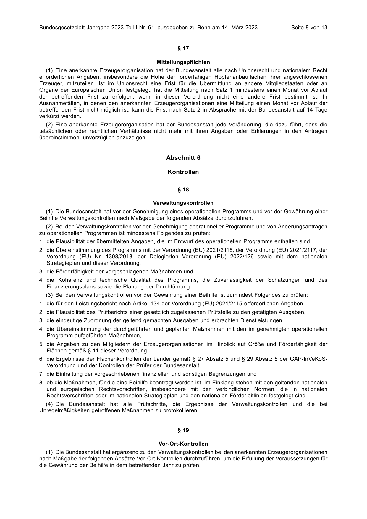 BGBl. 2023, Seite 8 — Originalseite als Abbildung