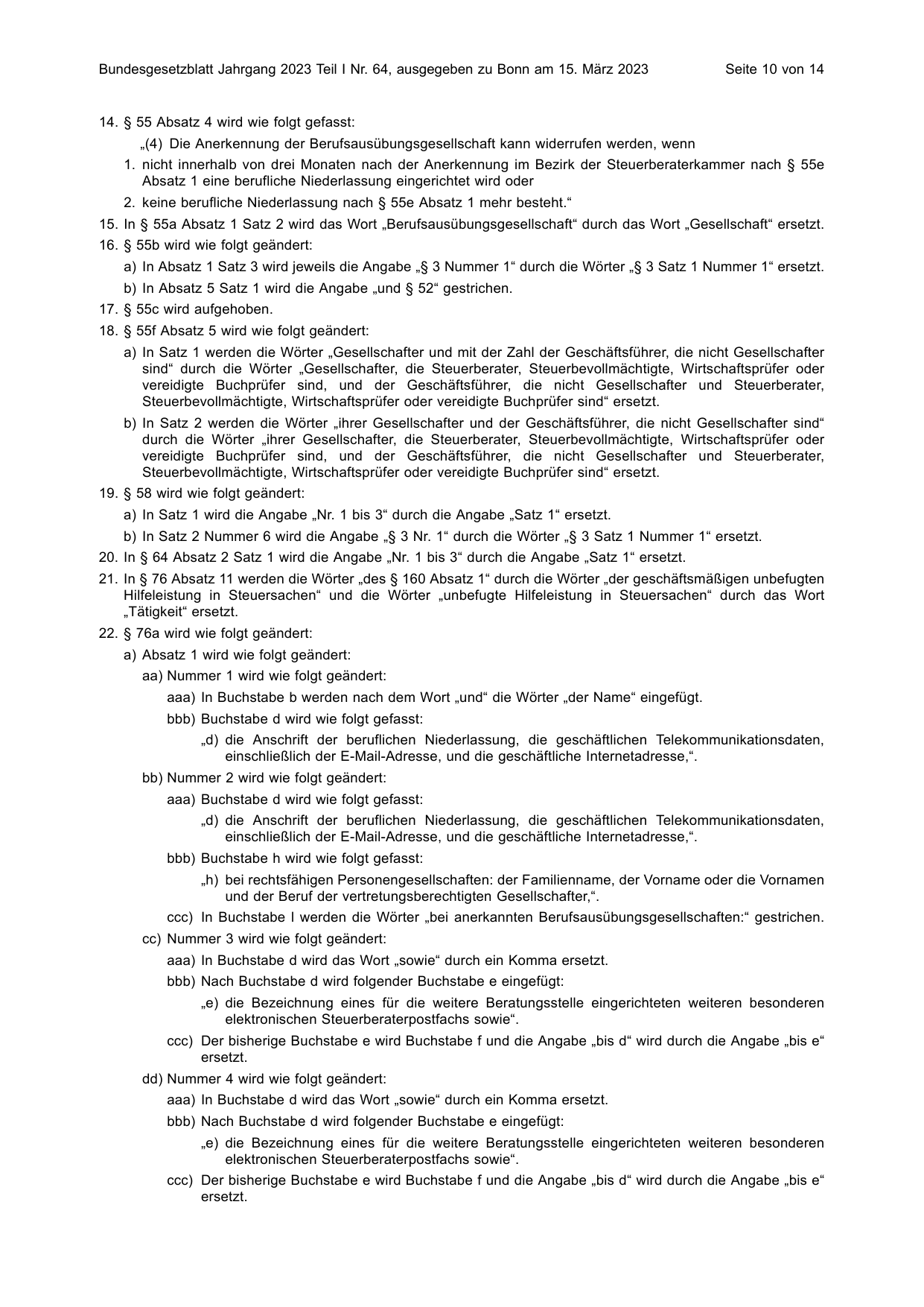 BGBl. 2023, Seite 10 — Originalseite als Abbildung