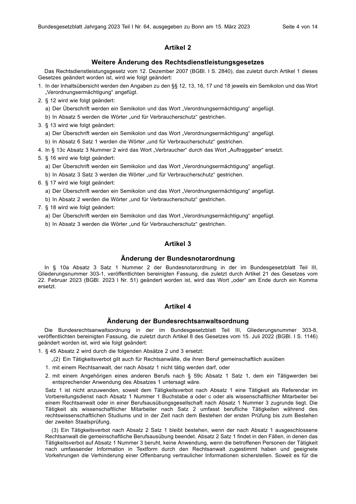BGBl. 2023, Seite 4 — Originalseite als Abbildung