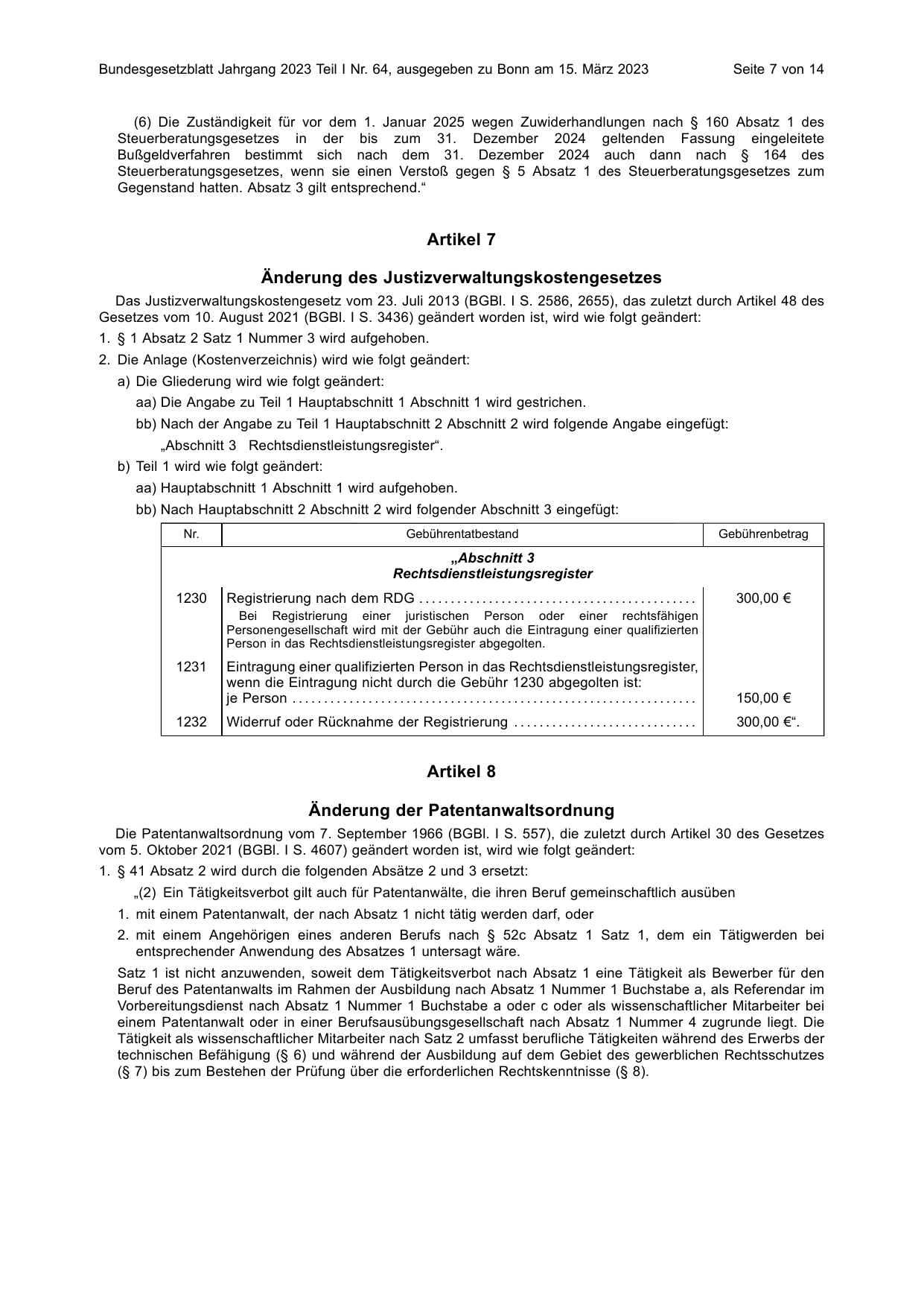 BGBl. 2023, Seite 7 — Originalseite als Abbildung
