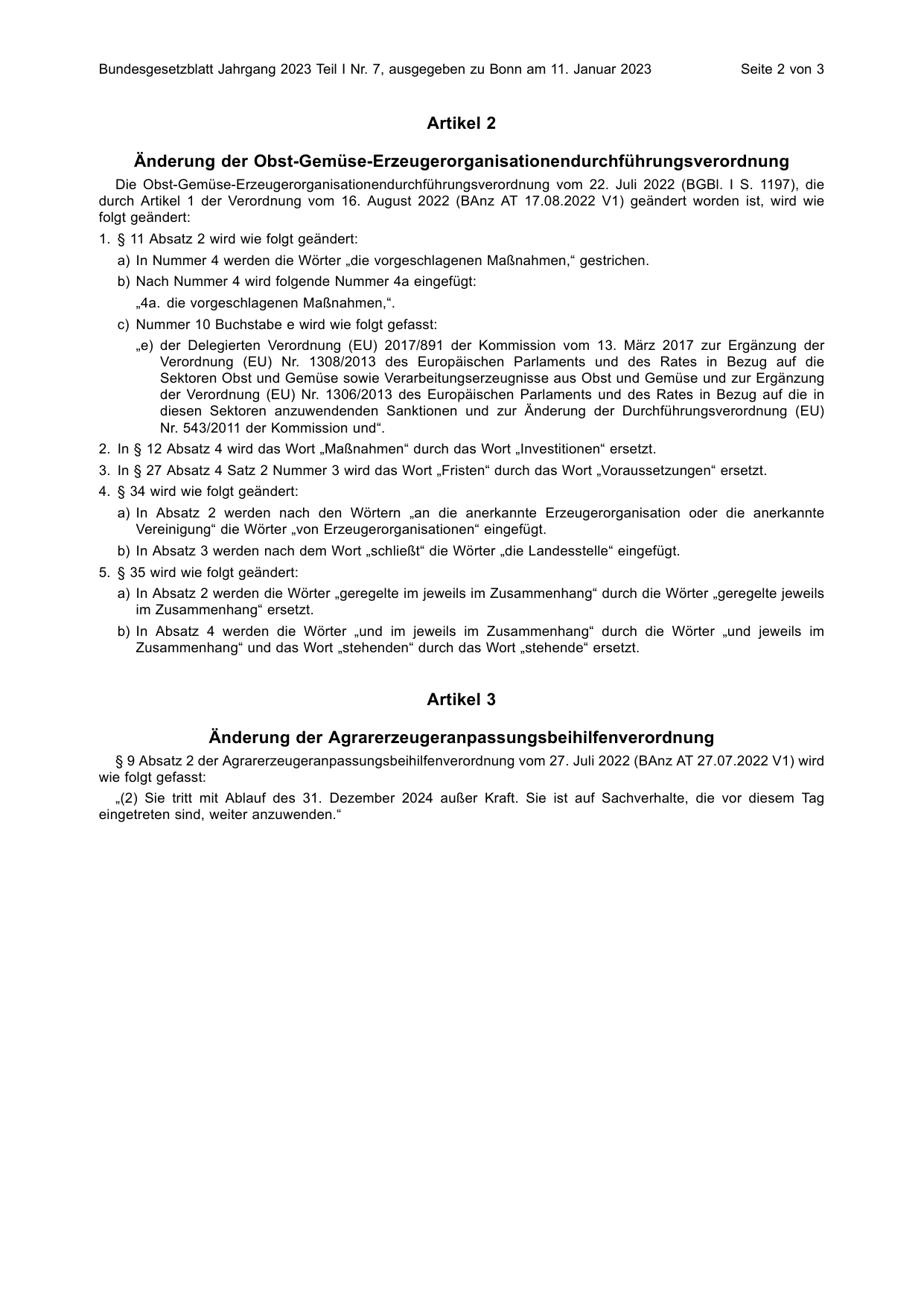 BGBl. 2023, Seite 2 — Originalseite als Abbildung