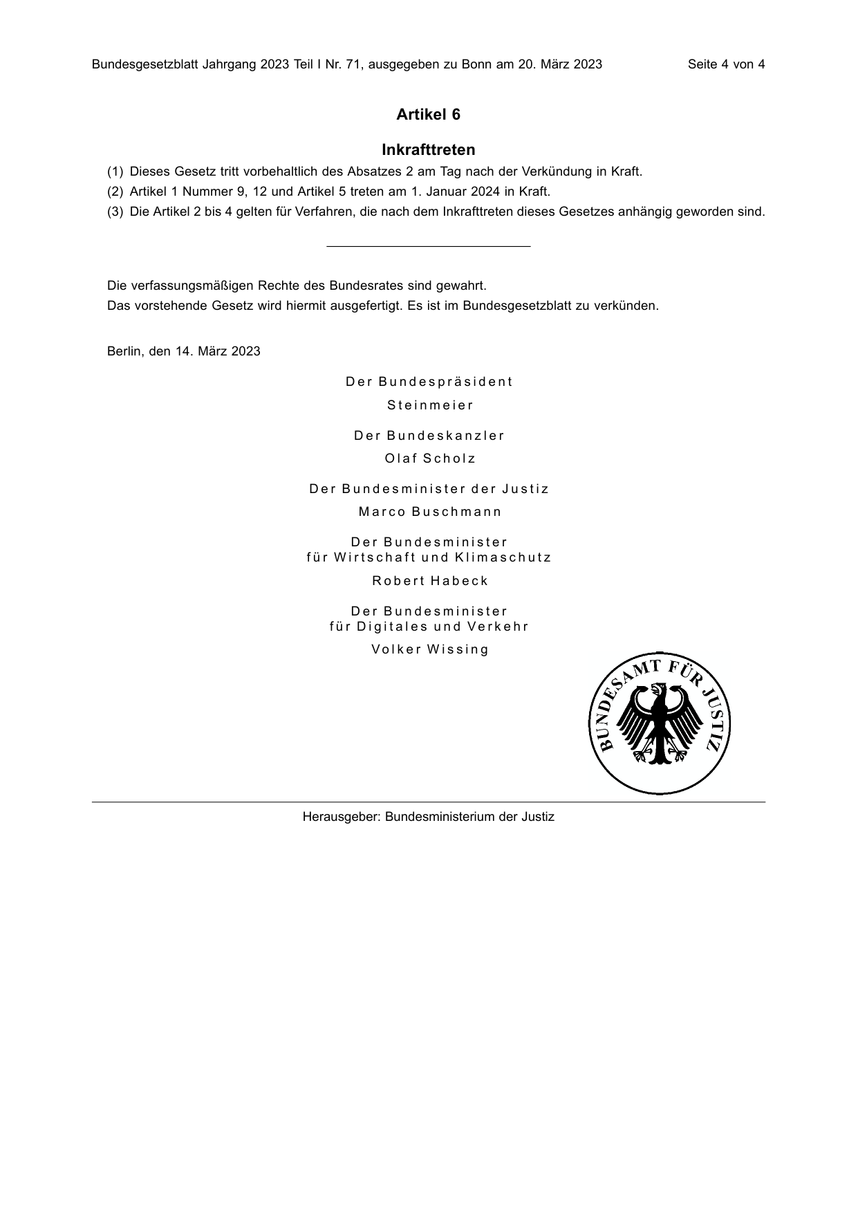 BGBl. 2023, Seite 4 — Originalseite als Abbildung