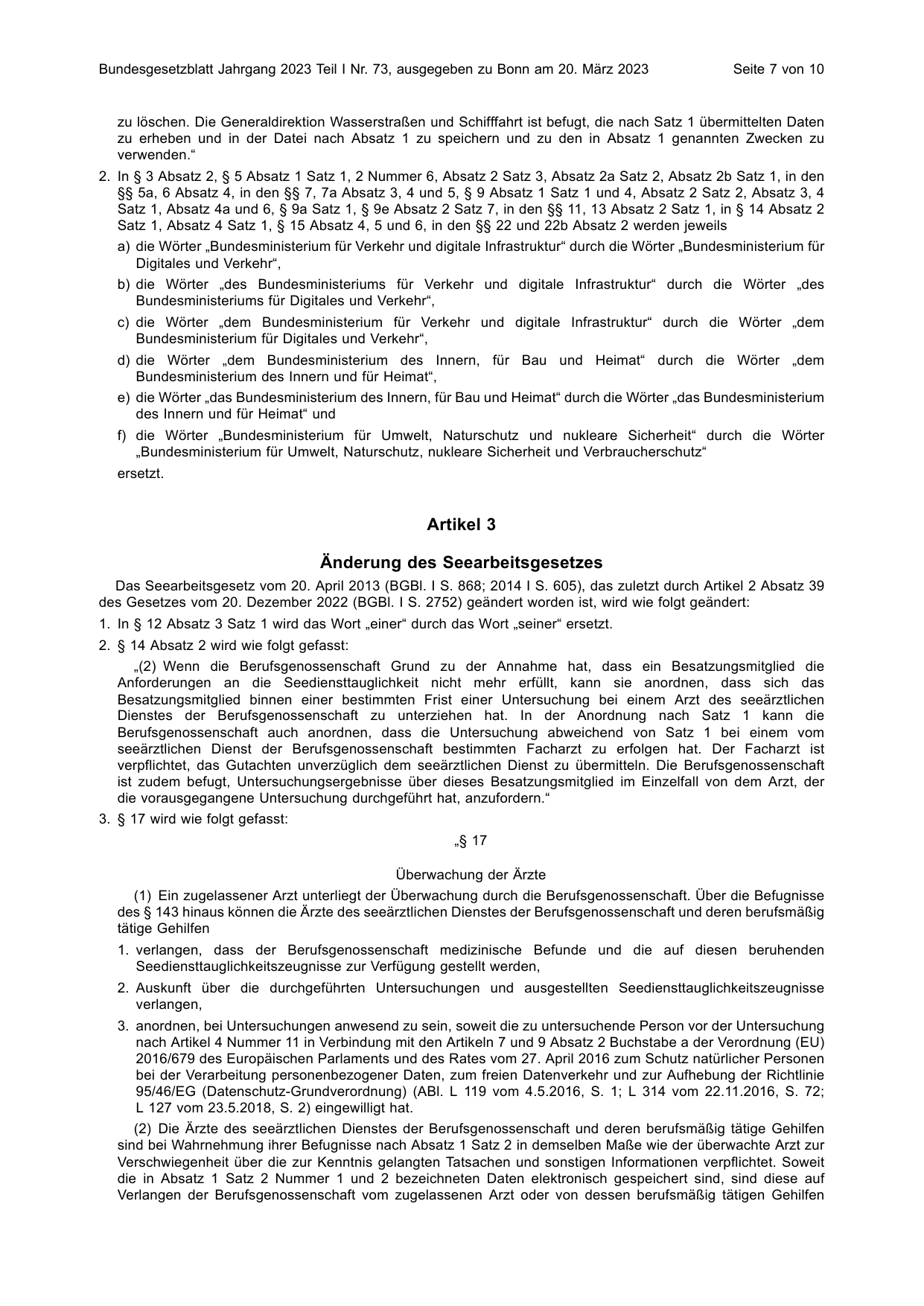 BGBl. 2023, Seite 7 — Originalseite als Abbildung