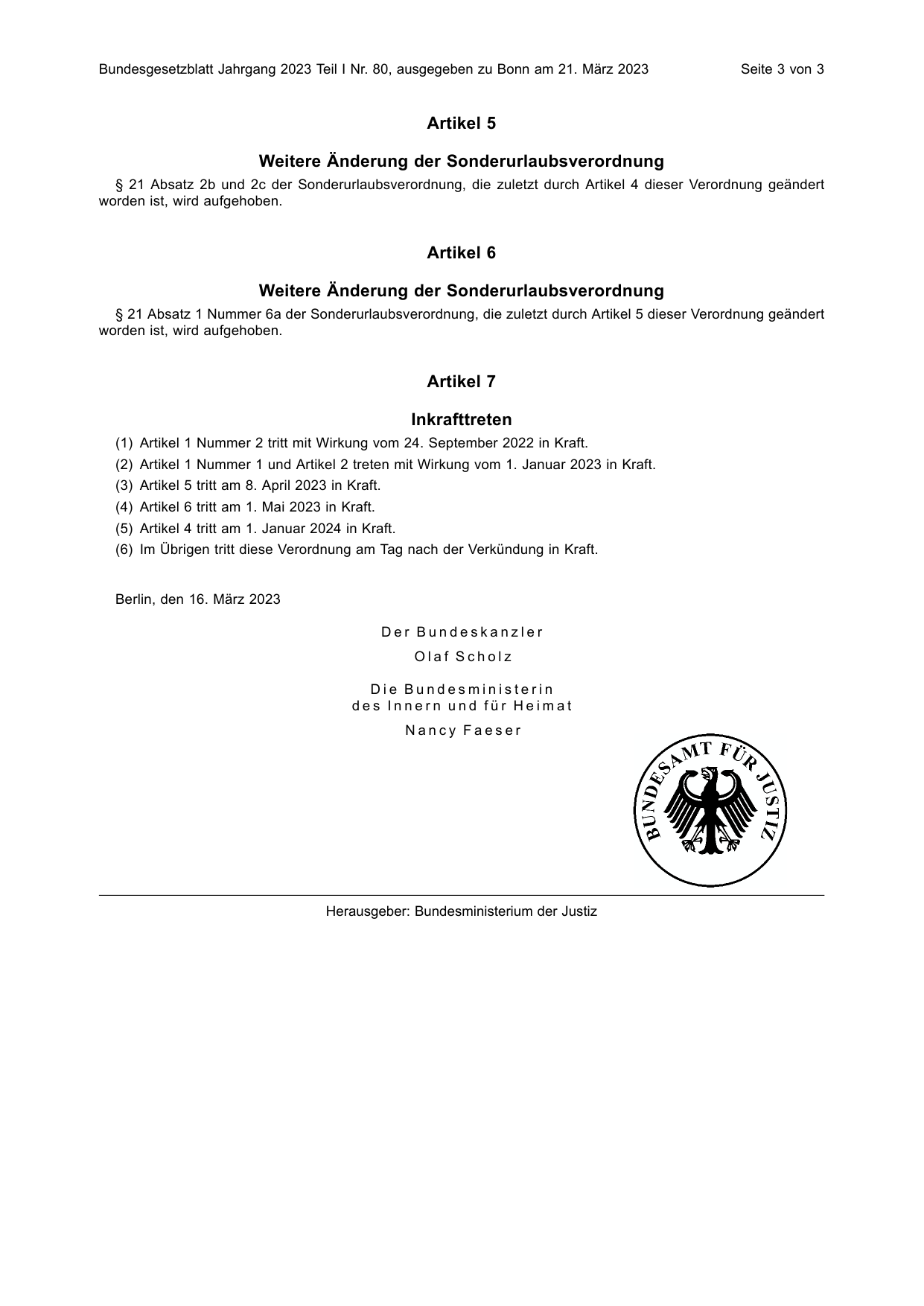 BGBl. 2023, Seite 3 — Originalseite als Abbildung