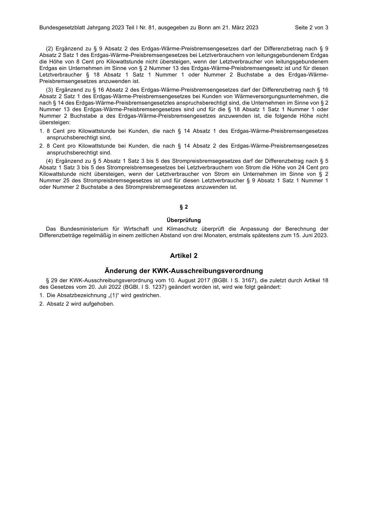 BGBl. 2023, Seite 2 — Originalseite als Abbildung