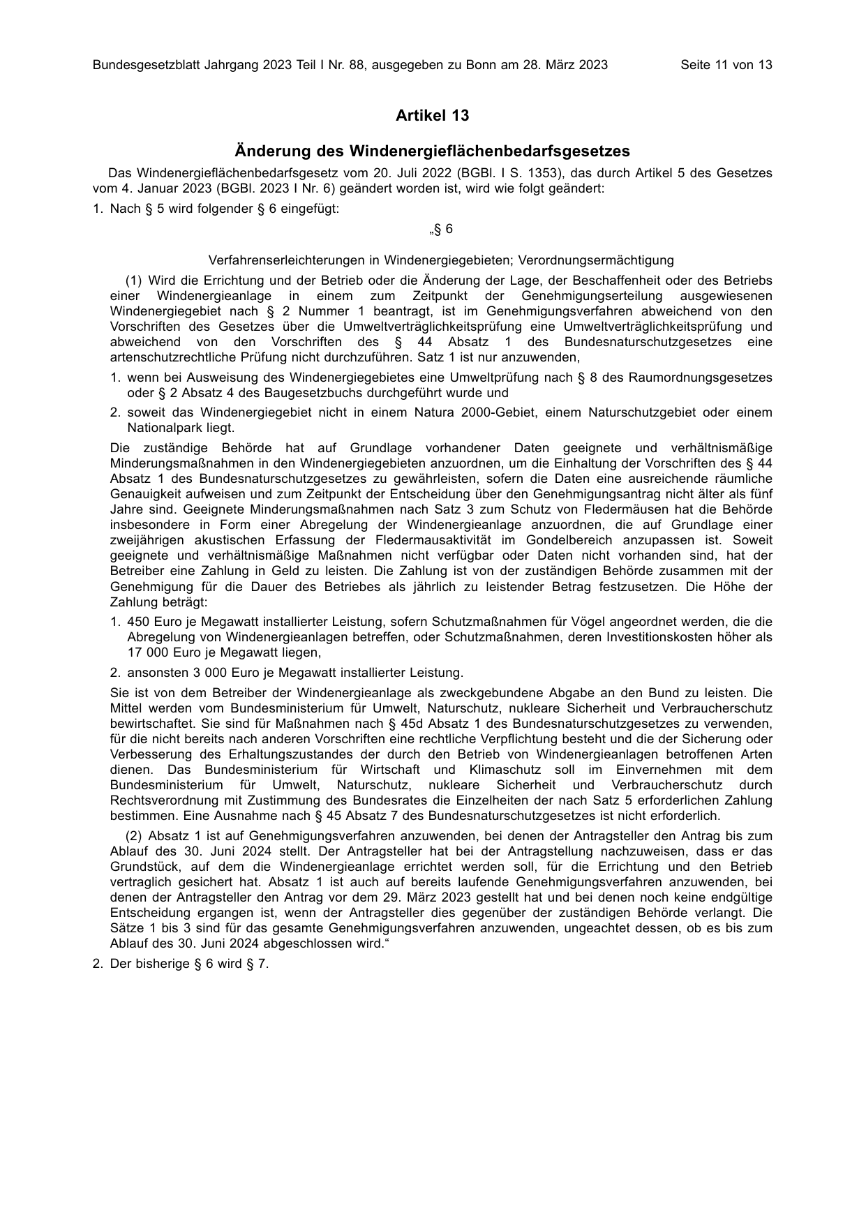 BGBl. 2023, Seite 11 — Originalseite als Abbildung