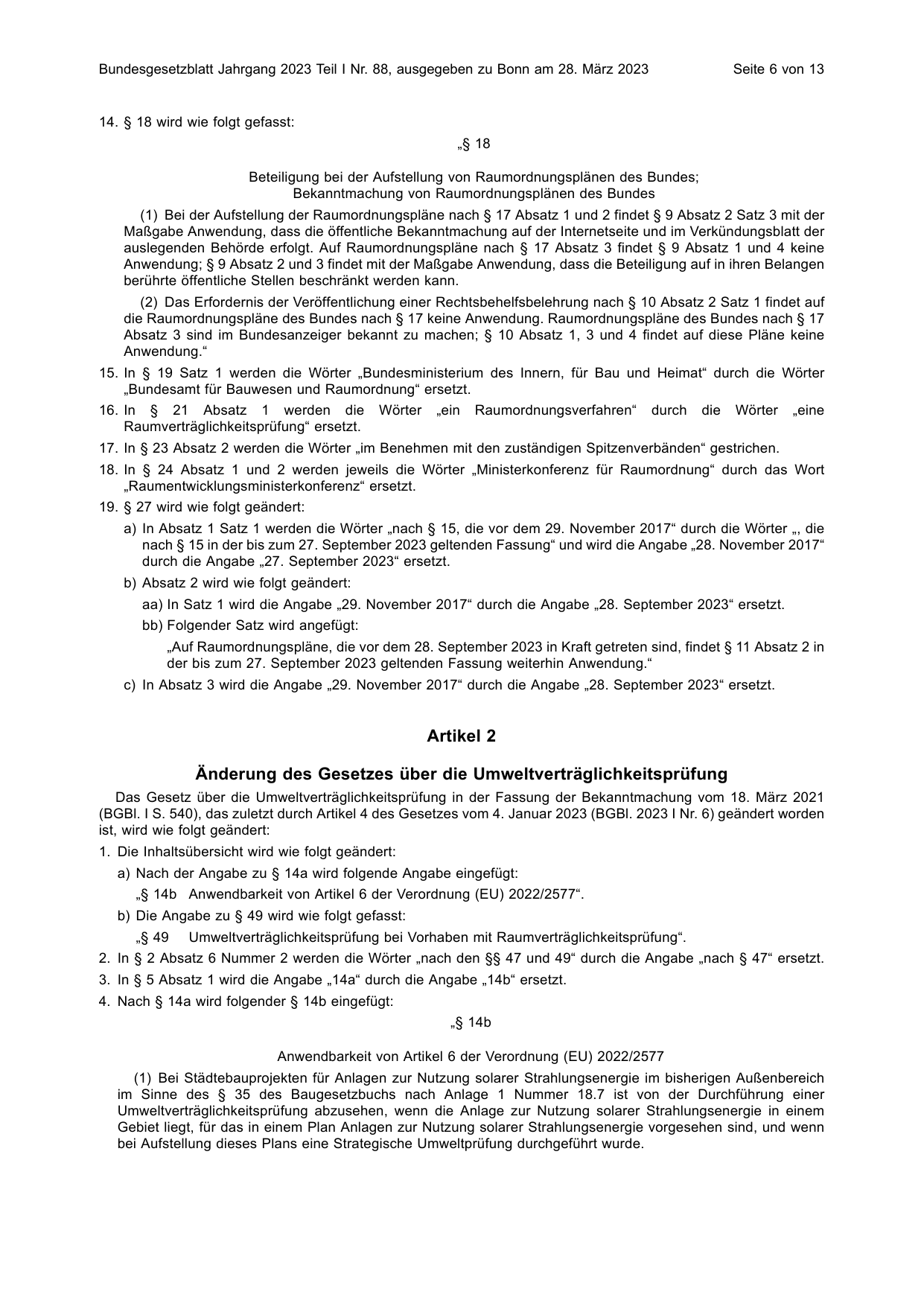 BGBl. 2023, Seite 6 — Originalseite als Abbildung