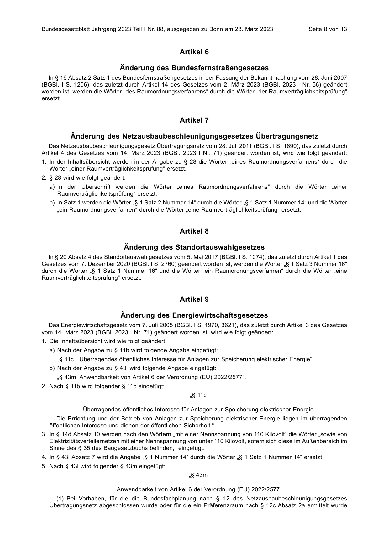 BGBl. 2023, Seite 8 — Originalseite als Abbildung