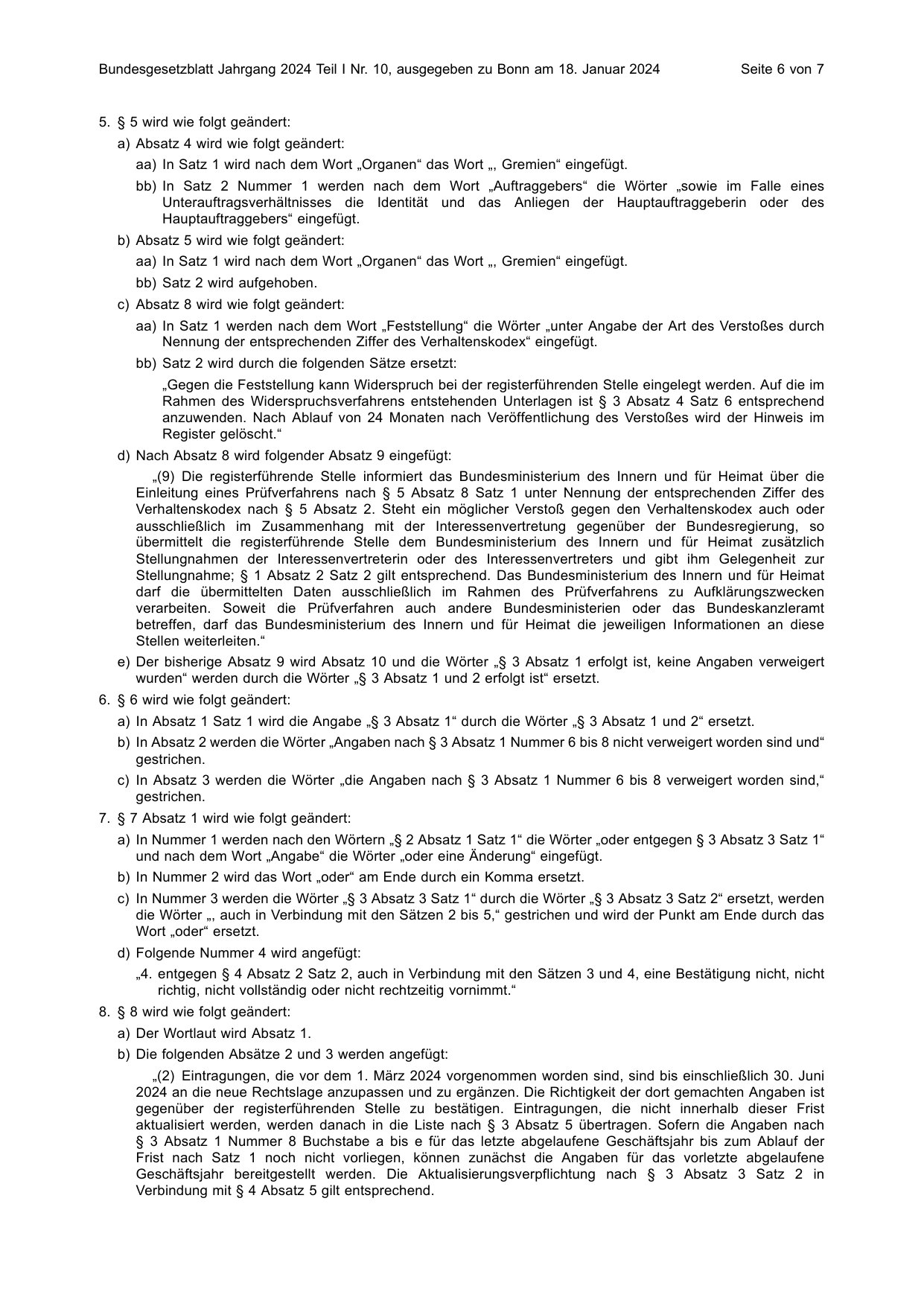 BGBl. 2024, Seite 6 — Originalseite als Abbildung