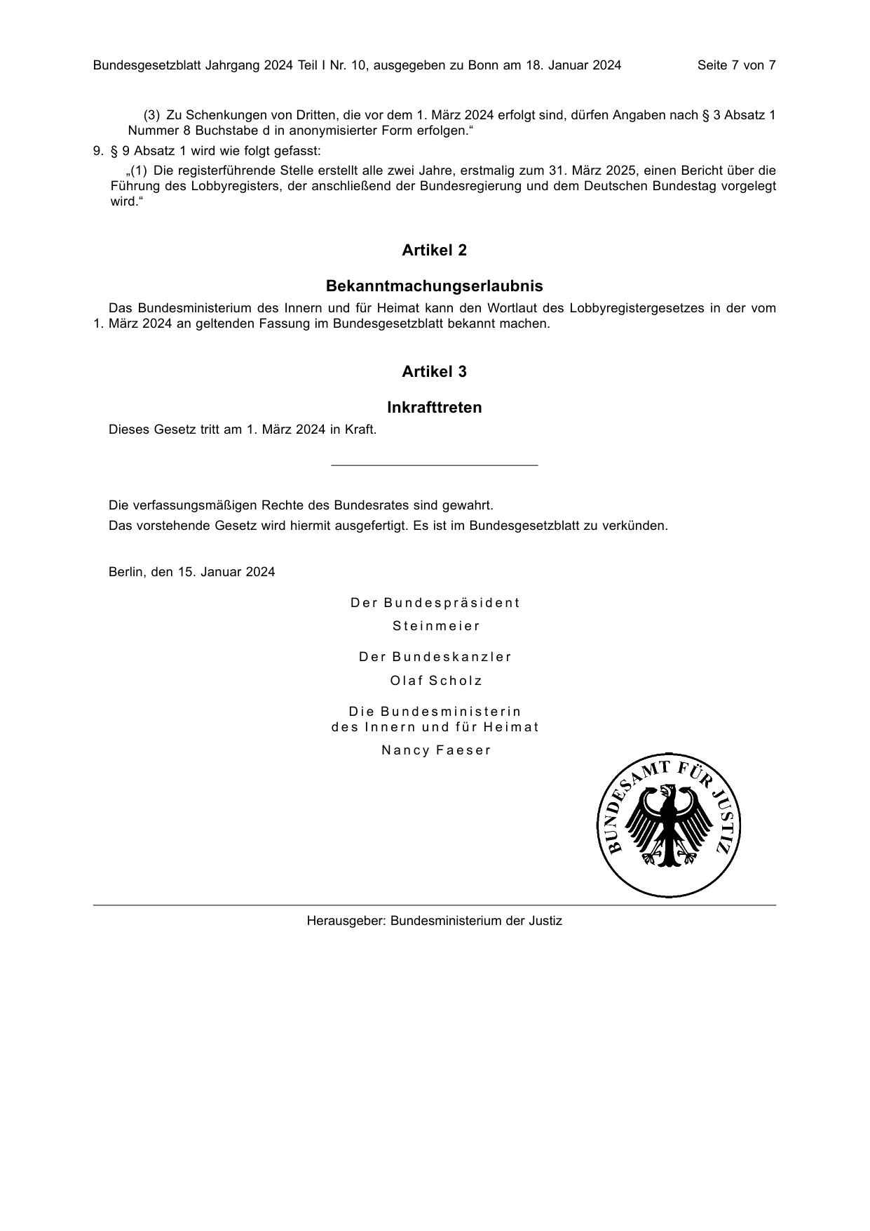 BGBl. 2024, Seite 7 — Originalseite als Abbildung