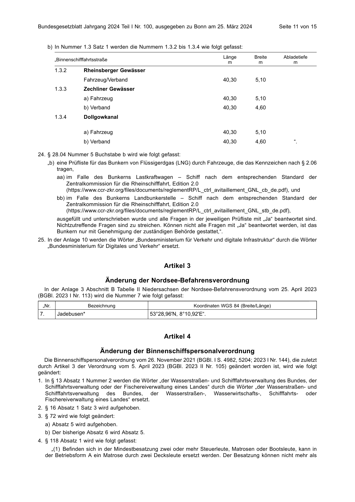 BGBl. 2024, Seite 11 — Originalseite als Abbildung