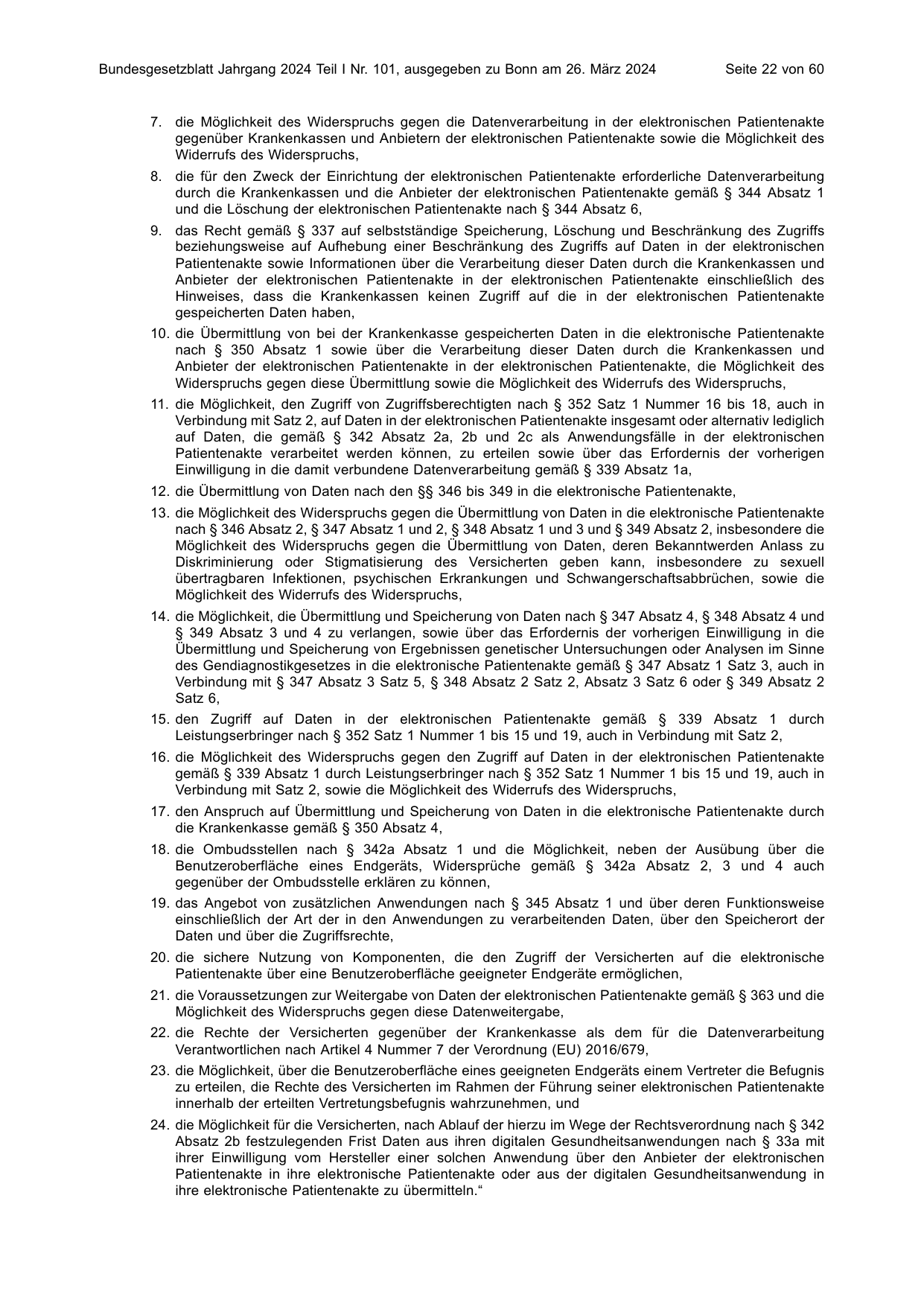 BGBl. 2024, Seite 22 — Originalseite als Abbildung