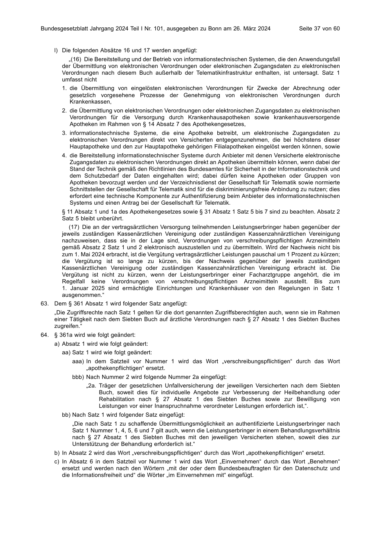 BGBl. 2024, Seite 37 — Originalseite als Abbildung