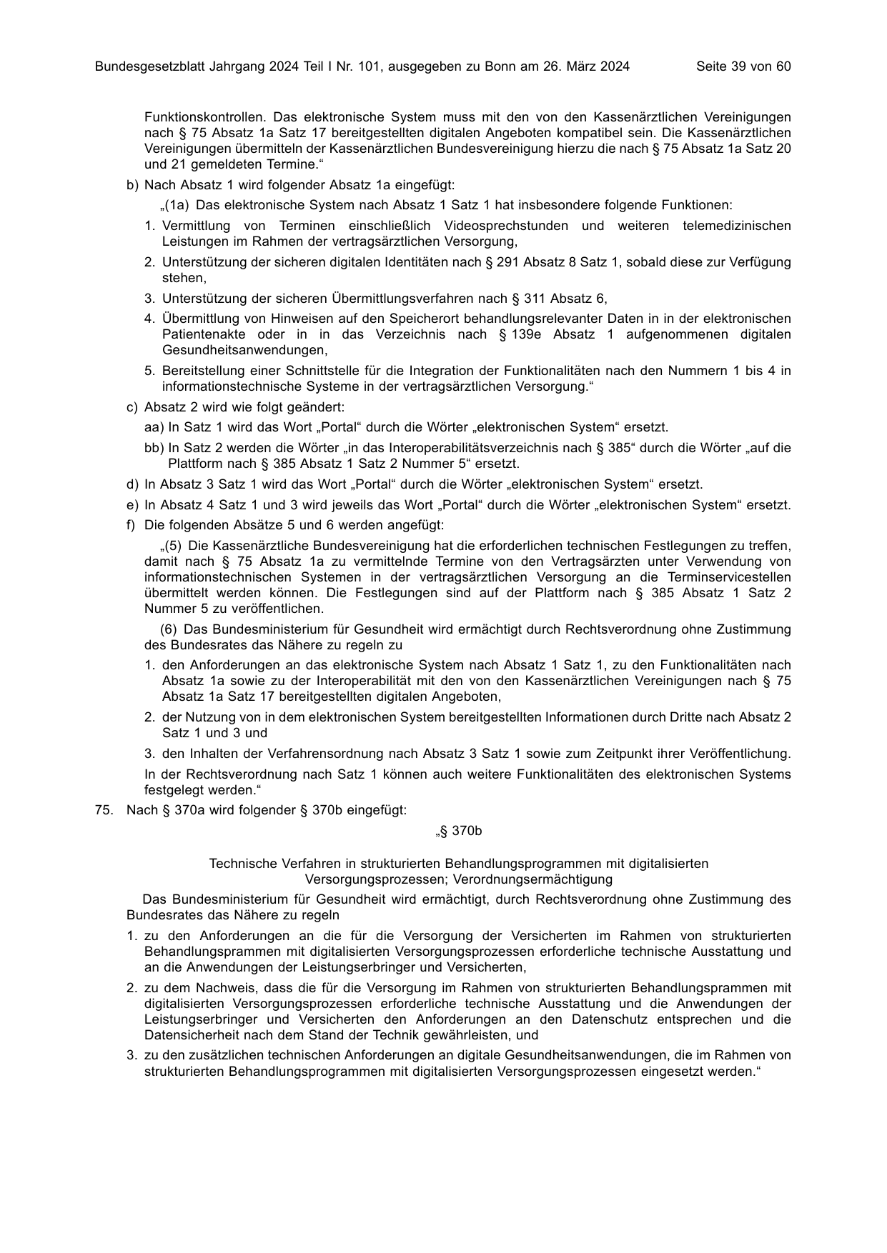 BGBl. 2024, Seite 39 — Originalseite als Abbildung